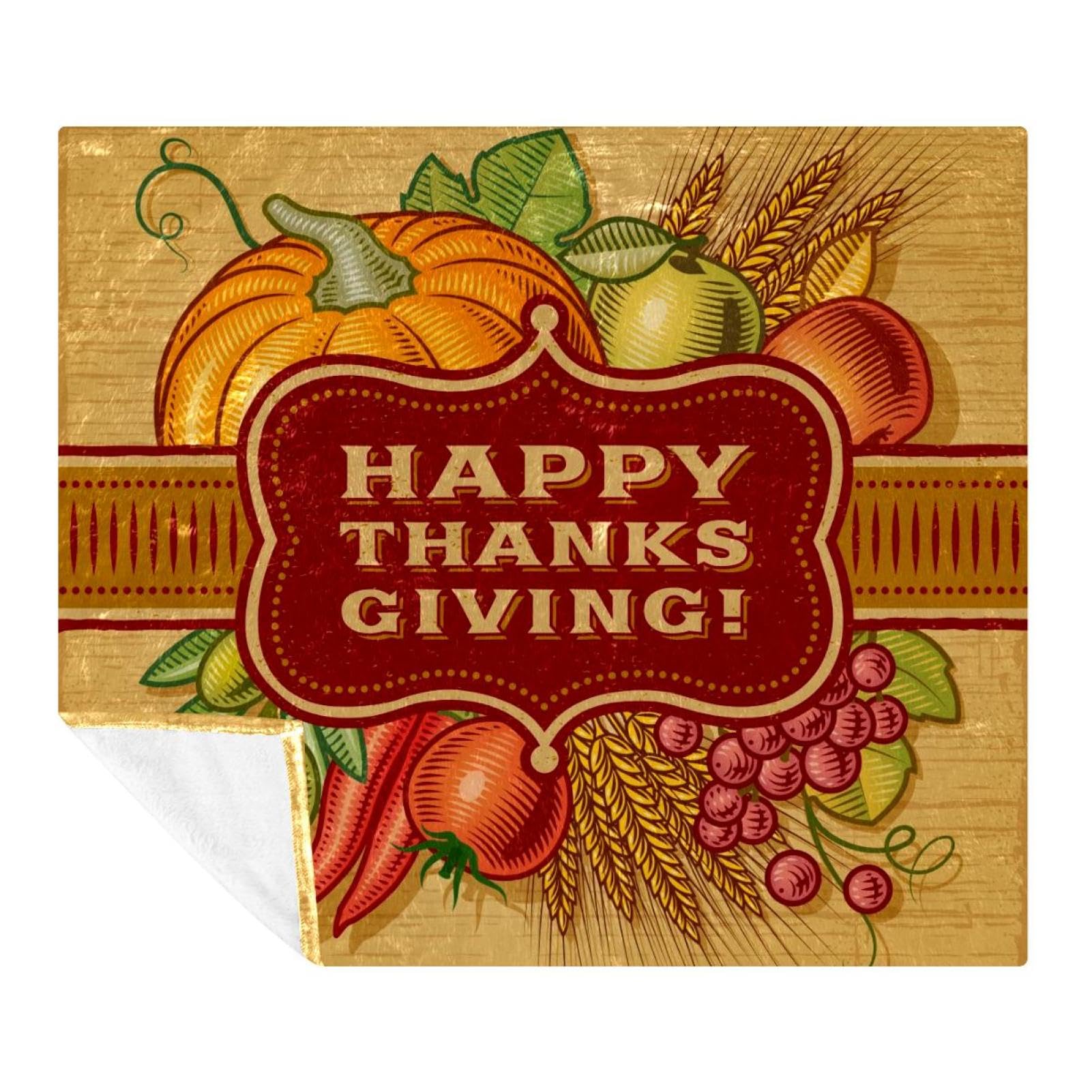 Couverture Thanksgiving plaid automne idée cadeau douceur famille