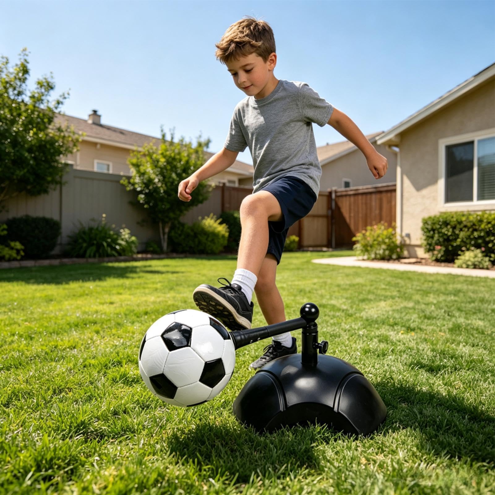 Allenatore per pallone da calcio, strumento di pratica da solo, rotazione a | Aiuto per l'allenamento del calcio, mani libere per la pratica da soli, supporto per palla girevole, base a ventosa