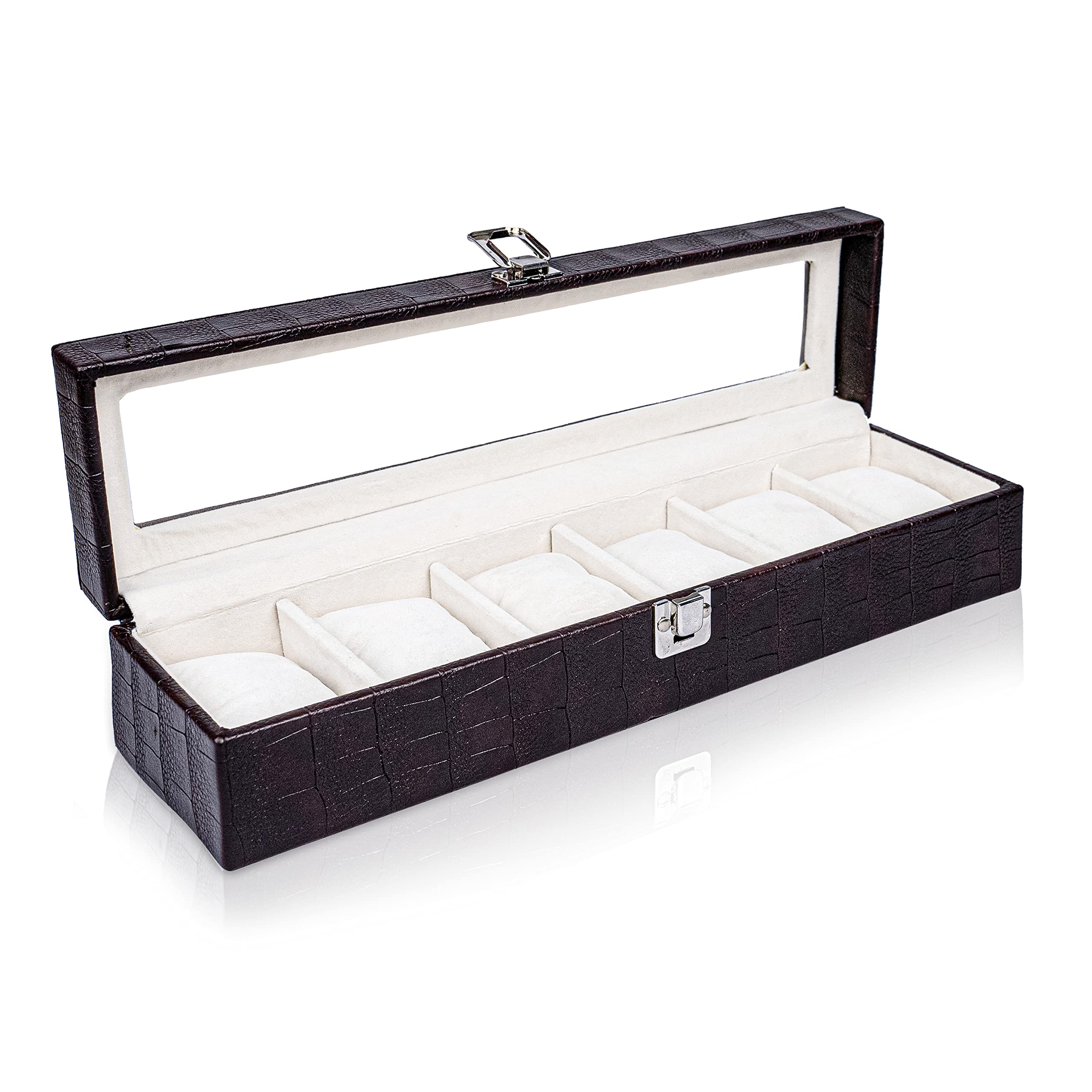 Sinaea Watch Box Organizer Real Glass Lid Watch Display Case For Men Women Premium Vegan Leather 6 Slots Watch Luxury Case Organizer Ideal for Christmas Birthday & Thanksgiving Day (Brown) (B0BY7F97X4) Amazon Price History, Amazon Price Tracker