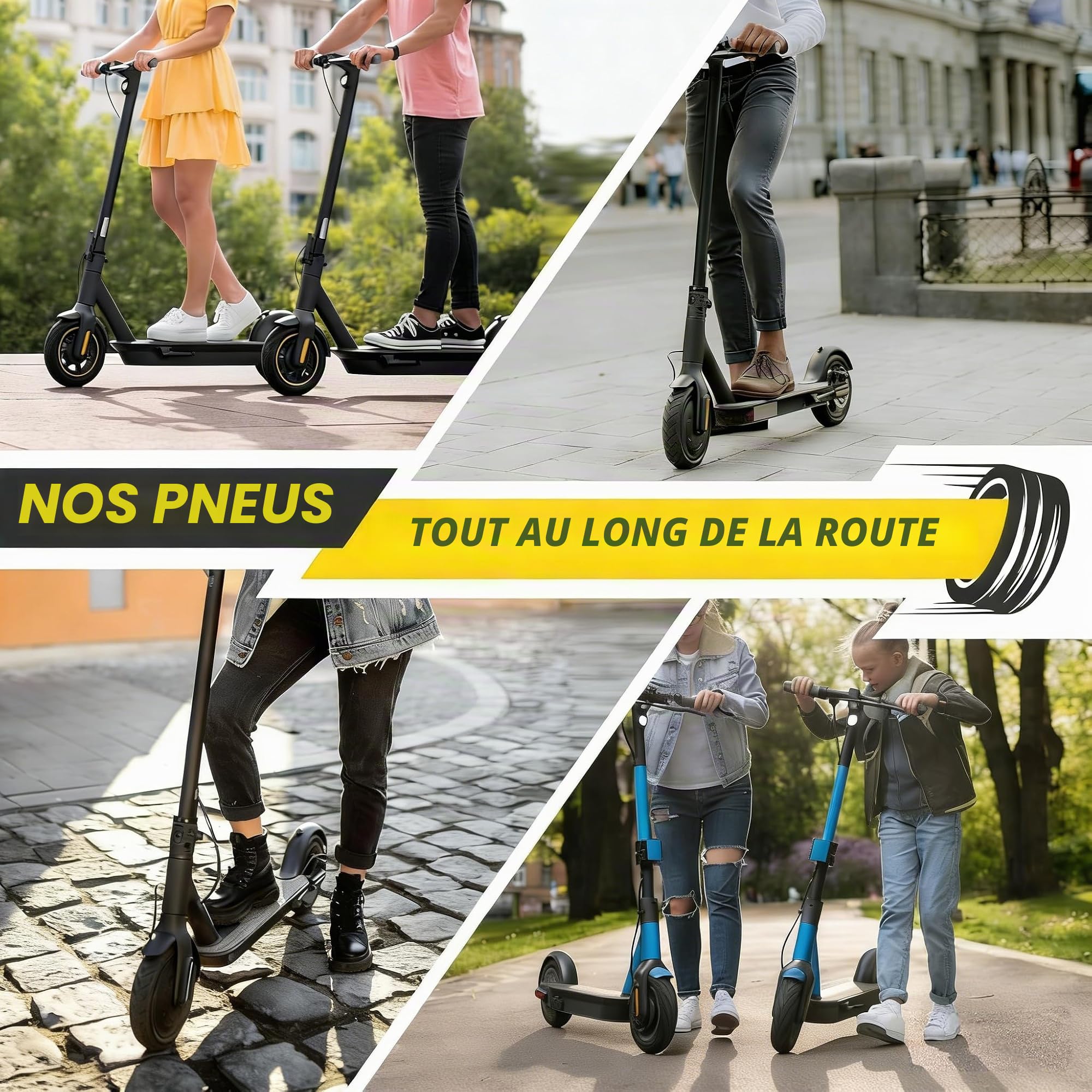10x2,75-6,5 Pneu Plein pour Trottinette Électrique, 10 Pouces Pneu de Remplacement Haute Élasticité, Roue de Rechange Antidérapant Anti-crevaison, pour Hitway H5/HB24/Hiboy Max3(2 Pièces)