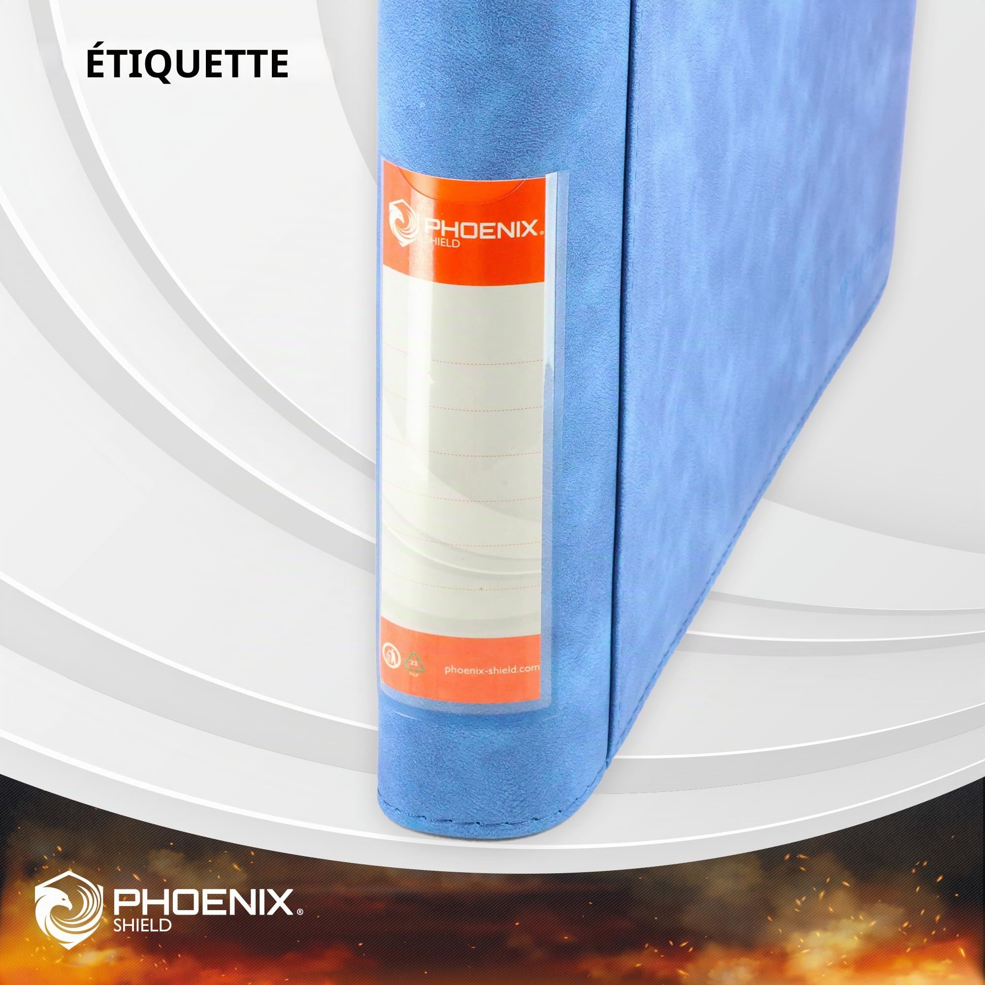 Phoenix Shield 69109 – Album Bleu effet cuir 9 pochettes pour cartes en toploader (360 cartes) – Classeur rigide à fermeture éclair avec ouverture latérale