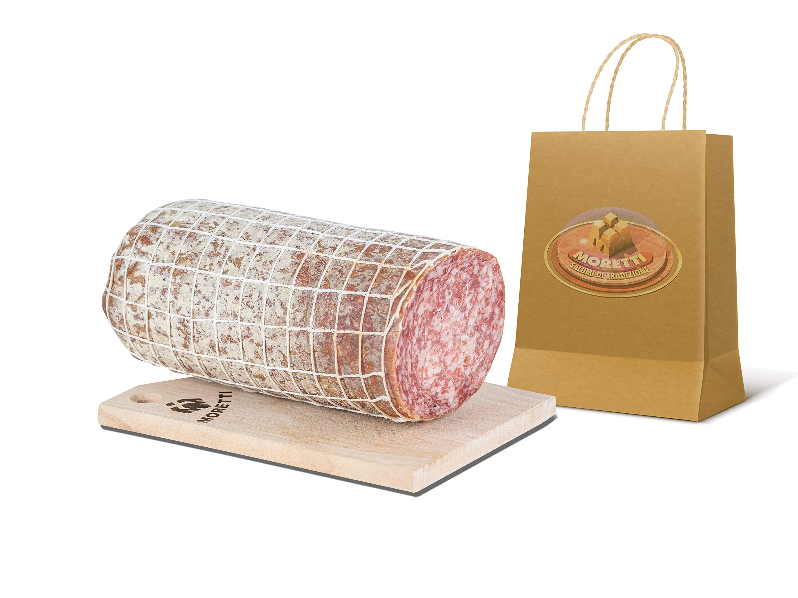 Moretti® | Salame Milano Artigianale Stagionato Dolce | Trancio 900gr.+ | Confezionato In Sottovuoto | NO OGM