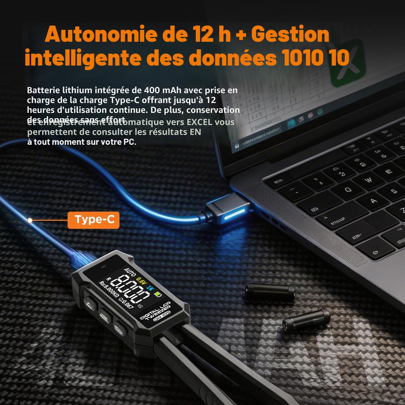 400mAh DM103 Testeur LCR Pince Intelligent, Précision ±0,5%