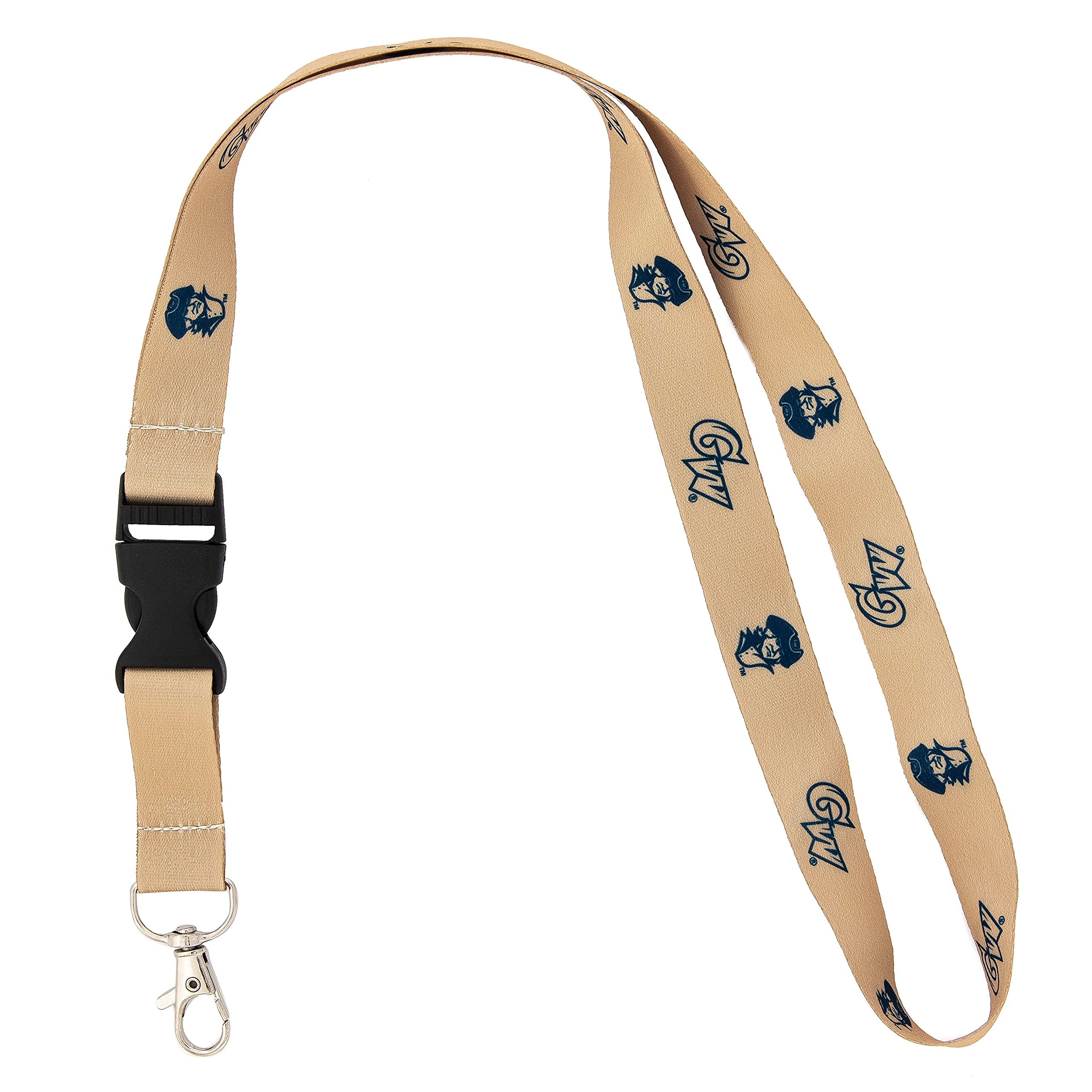 Desert Cactus George Washington University Lanyard Car Keys ID Badge Holder Keychain Detachable Breakaway Snap Buckle (Gold)