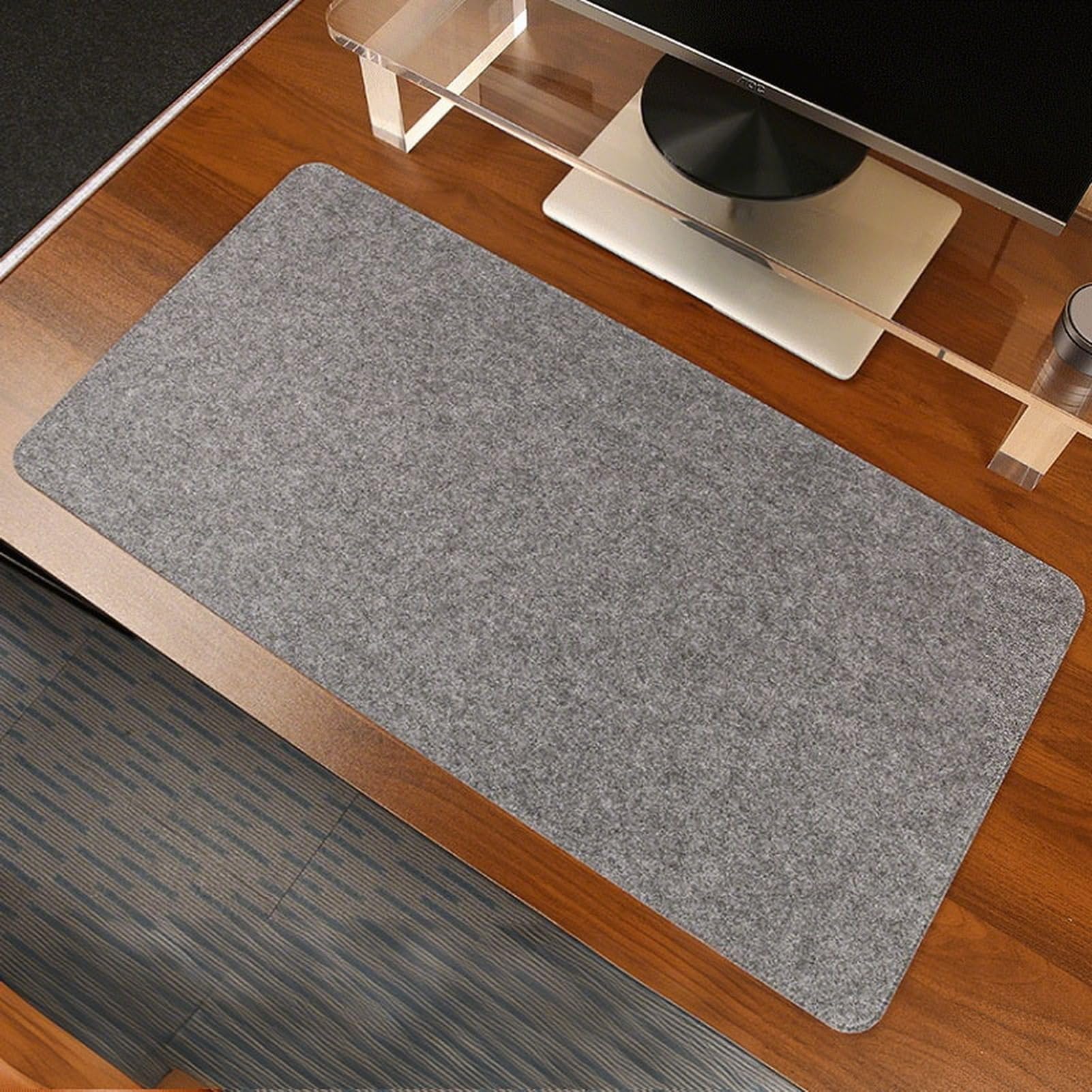Lifup Schreibtischunterlage Filz, Rutschfester Schreibunterlage, Naturkork Multifunktionales Laptop Mauspad, Doppelseitige Office Desktopschutz für Büro und Zuhause Dunkelgrau 2 90 x 40 cm