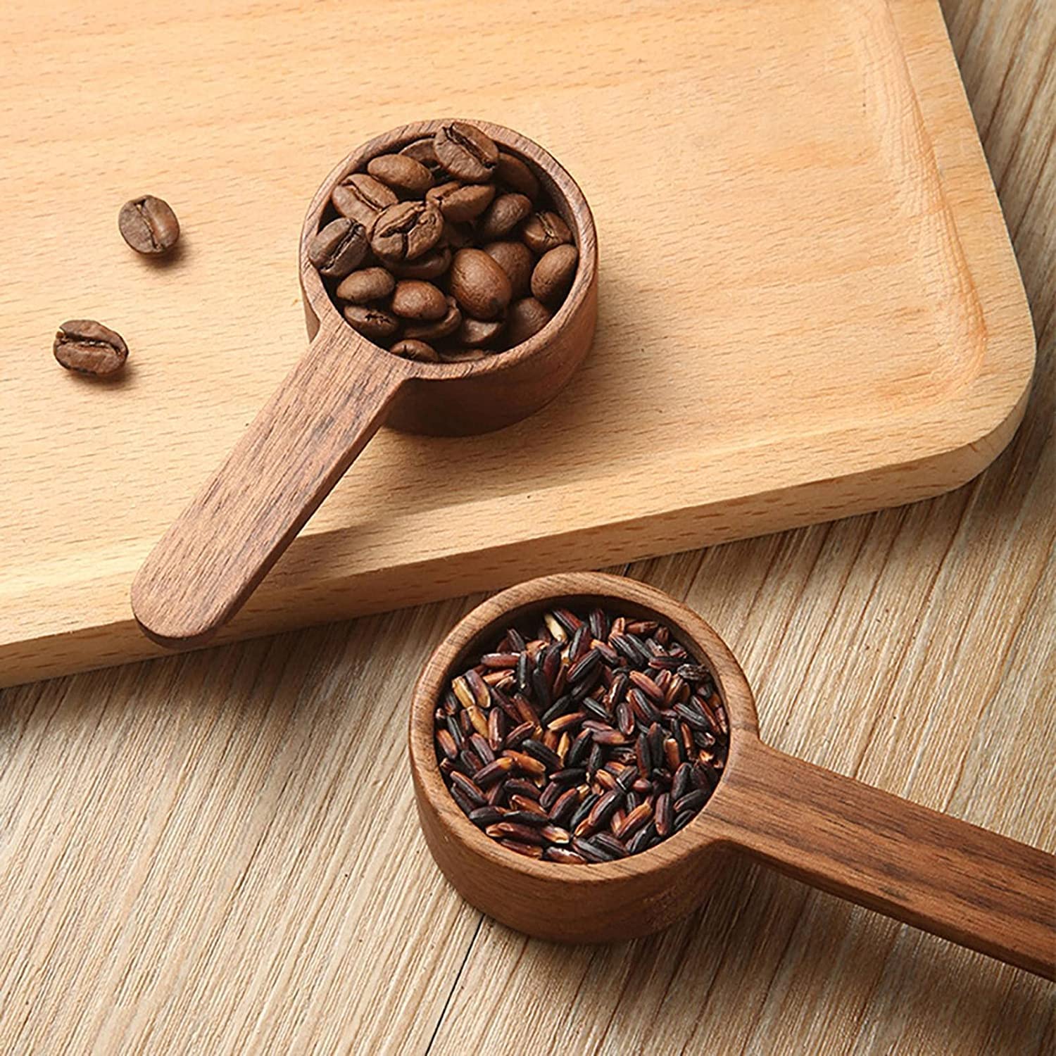 Löffel Restaurants 8G / 10G Tragbare praktische dauerhafte kreative maßlöffel hauswerkzeug holz kaffeebohne löffel milch pulver messen neu Esslöffel Hause(10g Long Handle)