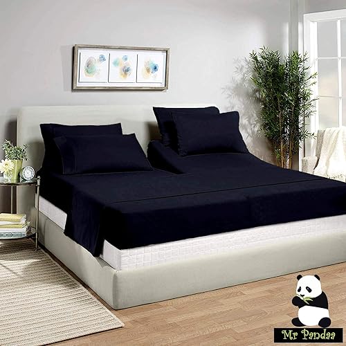 Miniatura 2 de Mr Pandaa Juego de sábanas flexibles de 800 hilos, 100 % algodón egipcio, cabeza dividida para cama ajustable de 28 pulgadas divididas en la parte