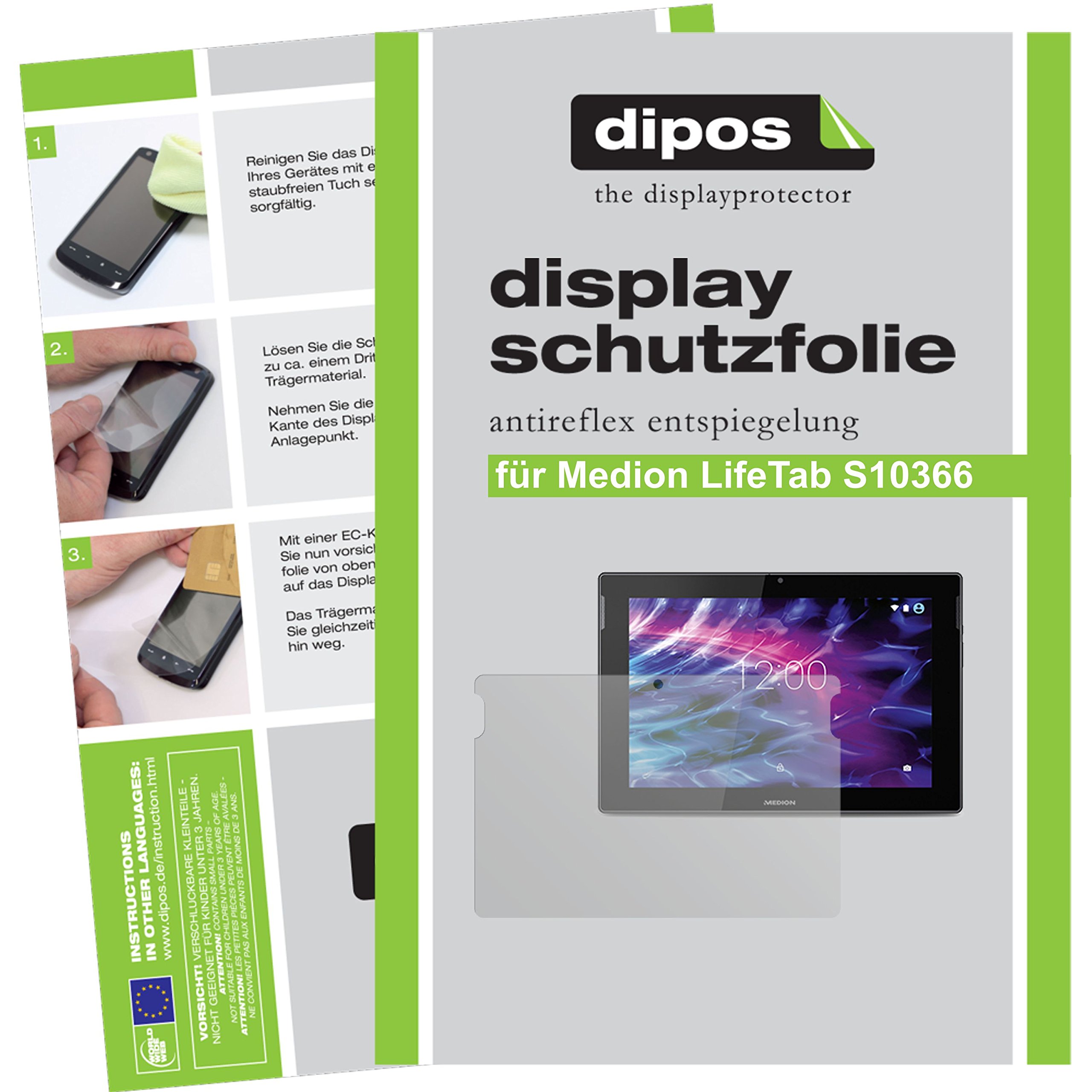 dipos I 2X Pellicola Protettiva Compatibile con Medion Lifetab E10411 Pellicola di Protezione Cristallo