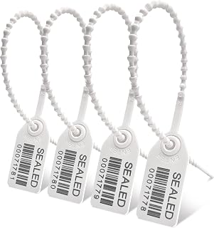 FALEYA.WZW 100pcs Plastic Tamper Seals, Safety Seals for Fire Extinguishers Pull-Tite Security Tags Disposable Numbered Self-Locking Tie Truck Door Seals 250mm