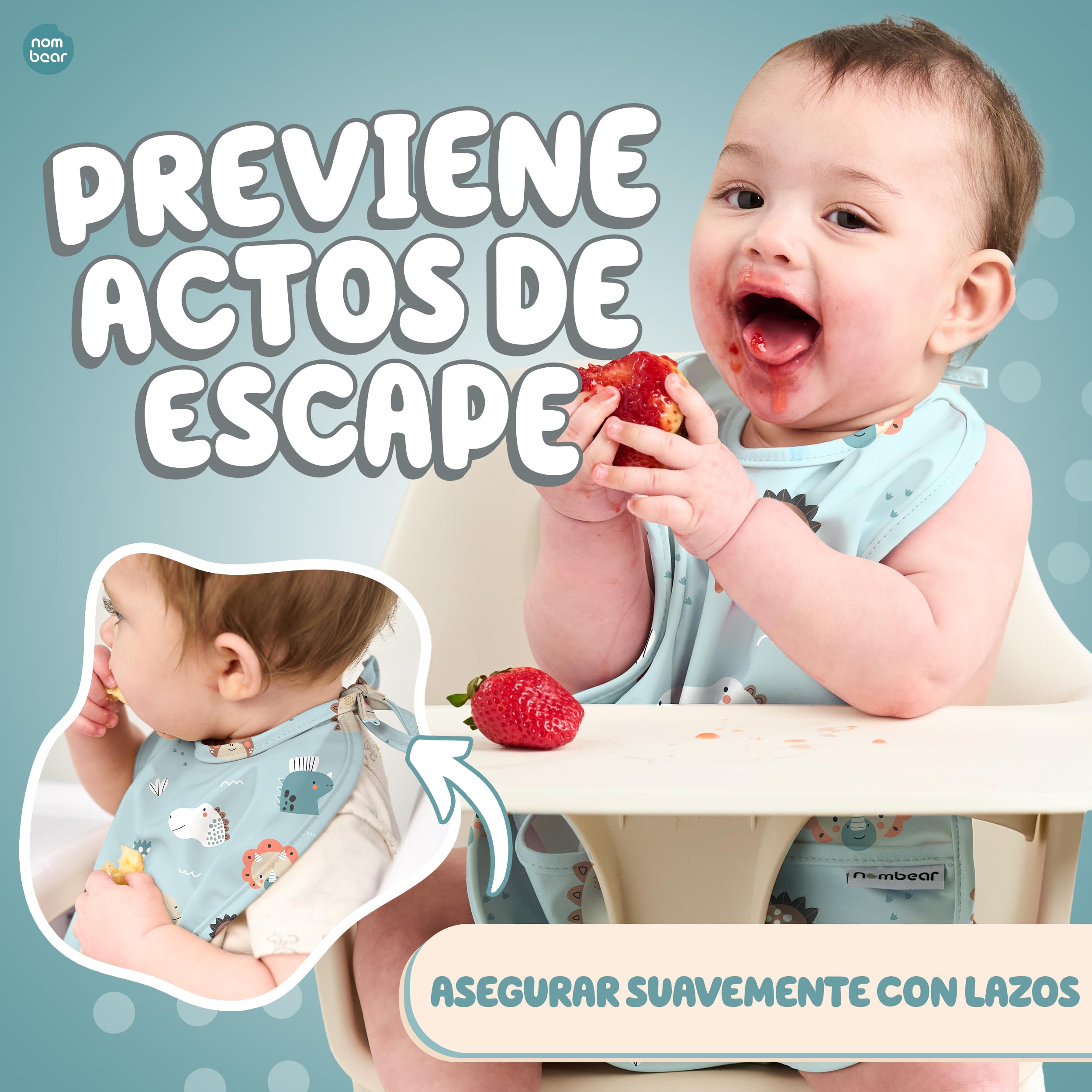 Baberos Bebe Impermeables - Baberos Impermeables para Bebés de 6 a 12 Meses, Babete Impermeável Bebe, Babero para Comida de Bebé, Delantal para Bebé, Paquete de 2
