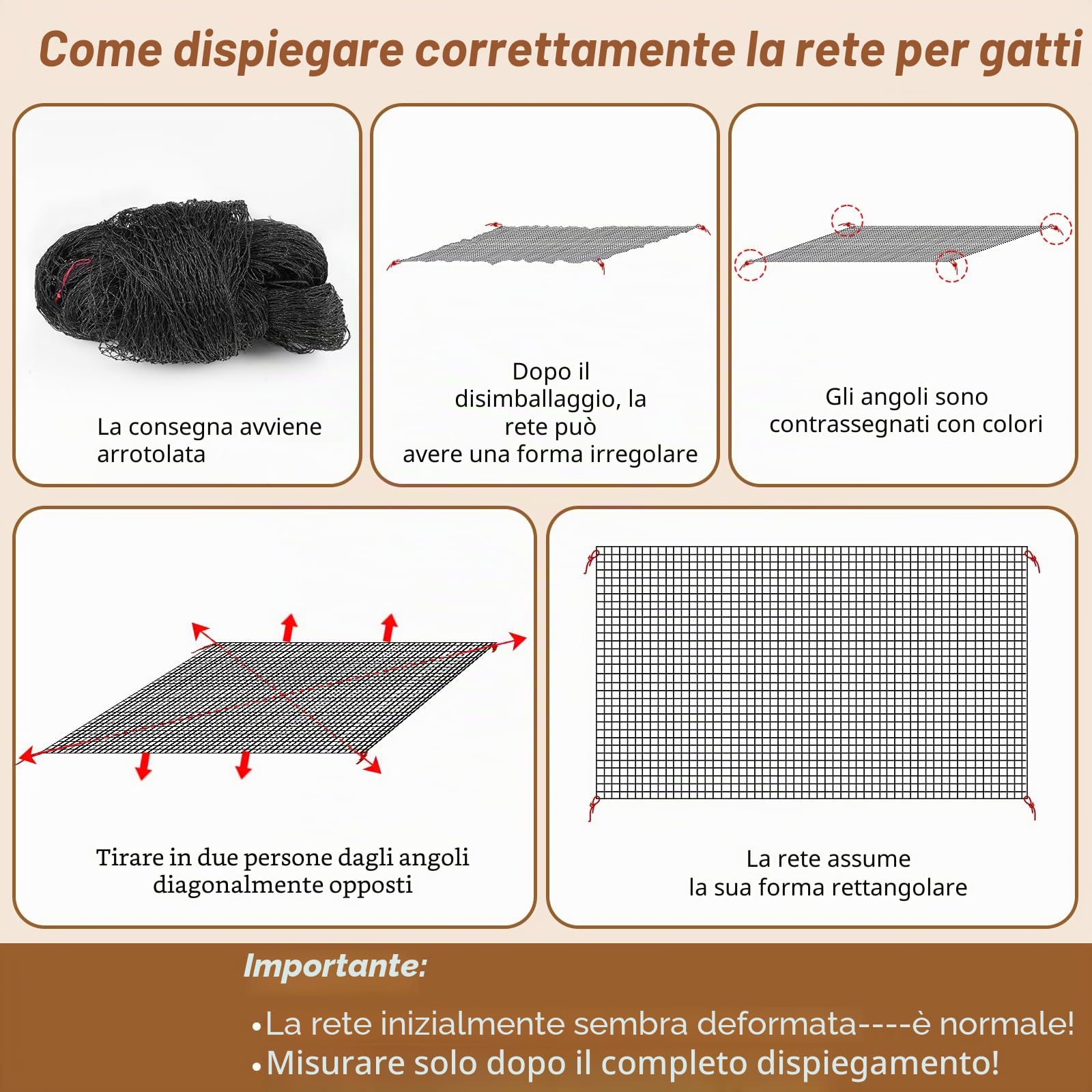 Aystkniet Rete per Gatti Senza Forature, Extra Rinforzato Rete Gatti Balcone con Ganci Adesivi e Colla Siliconica, Rete Balcone per Gatti, Rete per Gatti Balcone (3 x 2 M)