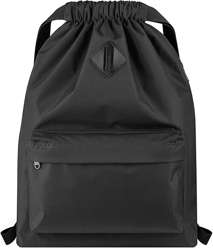 Vorspack - Mochila con cordón resistente al agua para deportes y gimnasio, con bolsillo lateral para hombres y mujeres