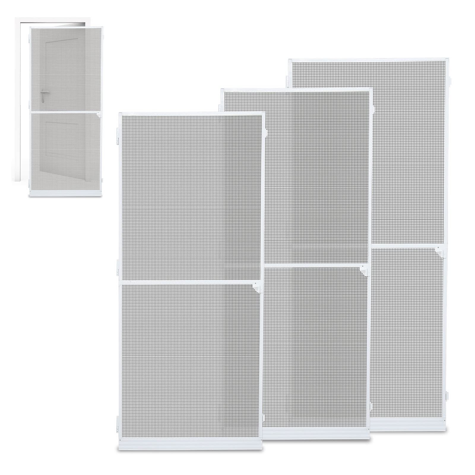 Gimisgu 120x240CM Insektenschutz Fliegengitter Tür Insektenschutztür, Insektenschutz Tür Alurahmen, für Balkontür & Terrassentür mit Alu-Rahmen Insect Screen, Weiß