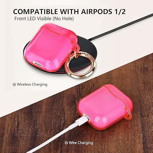 Vista 11 de AIRSPO Funda para Airpods, funda para Airpod de 2ª generación, funda protectora de TPU suave transparente compatible con Apple AirPods 1/2 funda