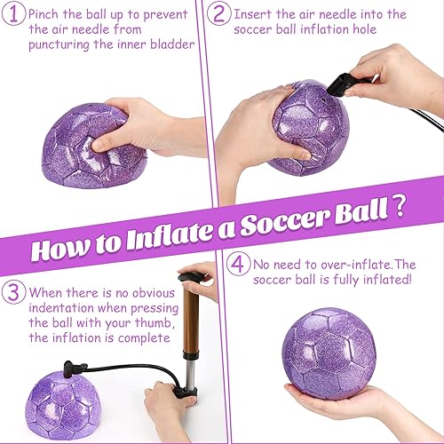 Miniatura 7 de Sparkling Purple Size 2 Toddler Soccer Ball Kids Soccer Ball Mini Soccer Ball Age 3-8 Indoor Soccer Ball Training Soccer Ball Small Soccer Ball for
