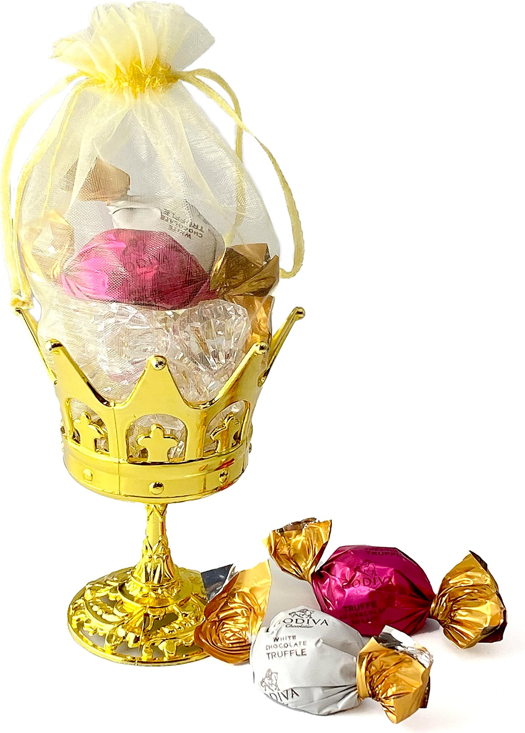 JC HUMMINGBIRD12 Pieces Fillable Crown Goblet with Pouch, Gold,