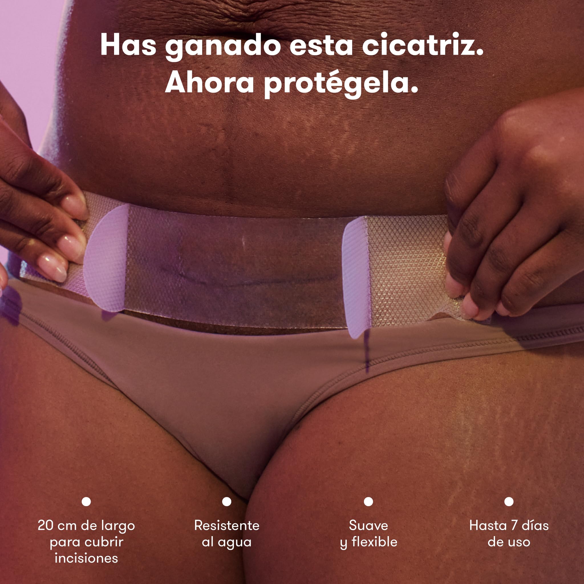 FridaMom Parches de Silicona para Cicatrices de Cesárea, 20 cm, 6 Unidades, Impermeables, Reutilizables, Grado Médico Profesional