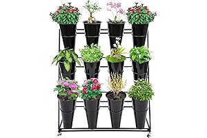 12-Bucket Movable Flower Display Cart