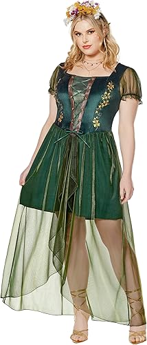 Miniatura 3 de Spirit Halloween Disfraz de reina del bosque para adultos, disfraz de realeza, disfraz de vestido con accesorio para la cabeza