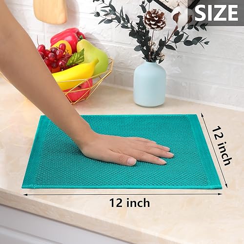 Miniatura 600 de Homaxy Trapo de cocina de 100% algodón, tejido de punto gofre, ultrasuaves, absorbentes, de secado rápido, para limpiar, 13 x 28 pulgadas, paquete