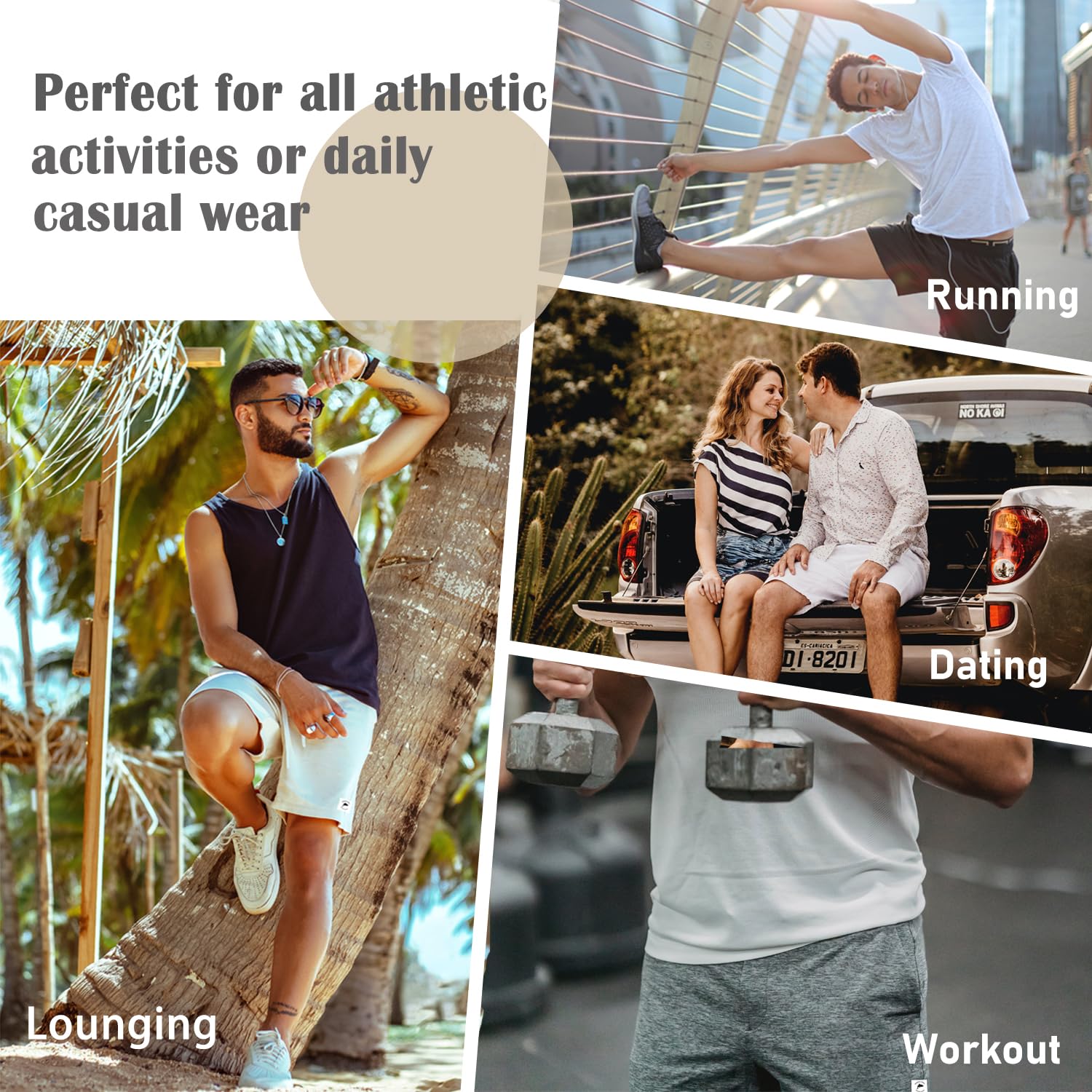 Pantaloncini da uomo in cotone da 12,7 cm/17,8 cm, pantaloncini sportivi da uomo, pantaloncini sportivi da palestra con tasche