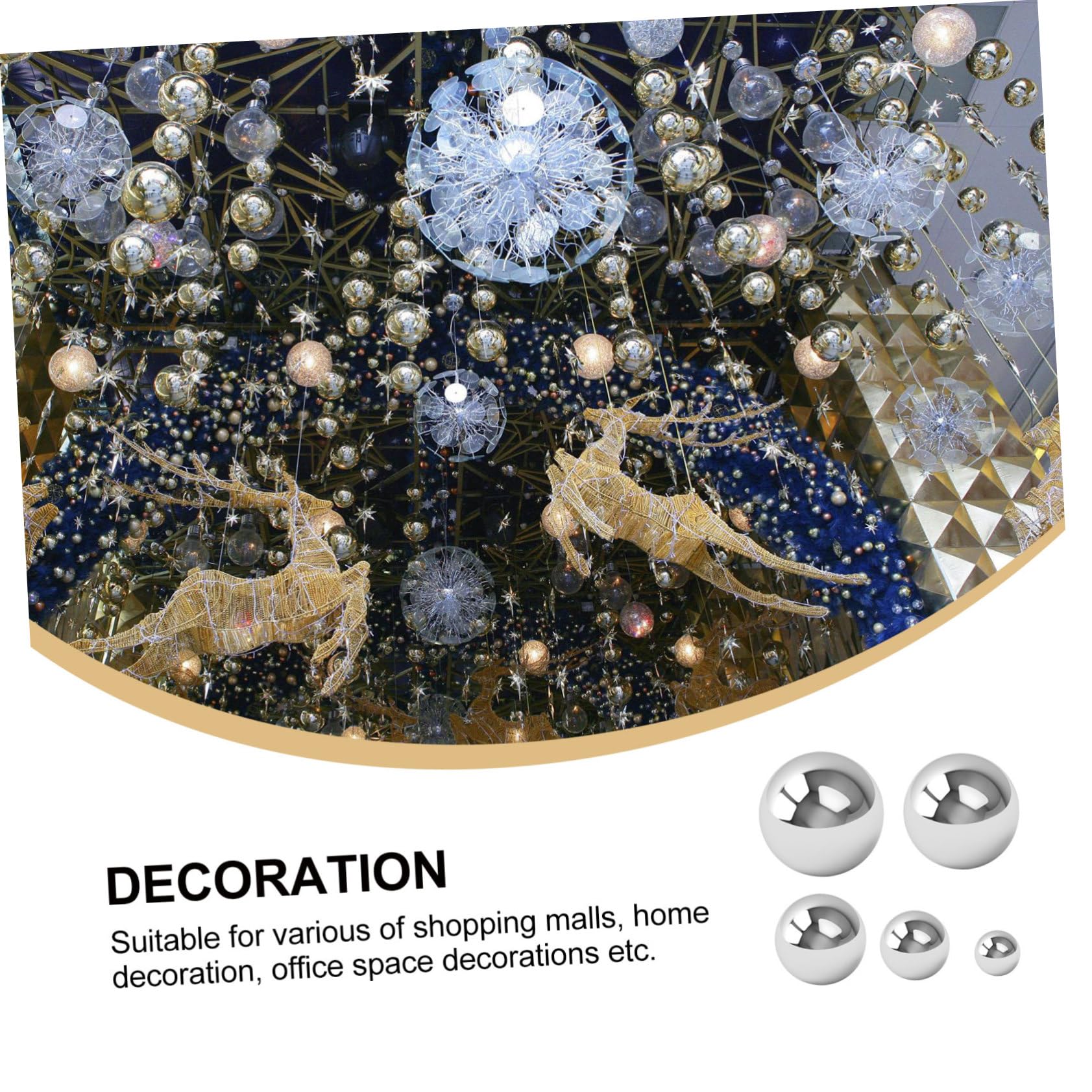 5pezzi Sfera Galleggiante Acciaio Inossidabile Lucido Di Sfere Decorative Per Giardino e Laghetto Globo Riflettente Per Interni Ed Esterni Varie