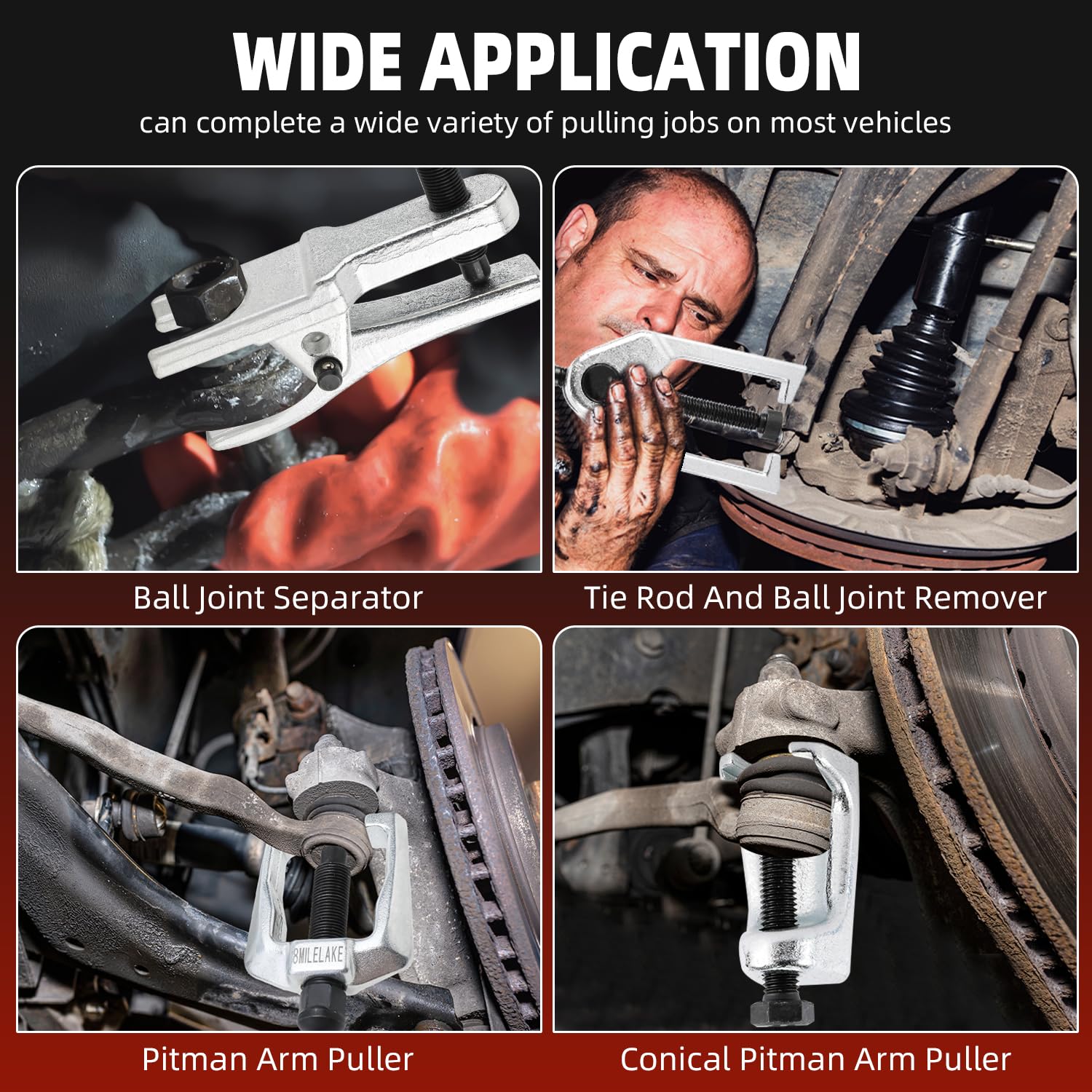 FreeTec Separator przegubów kulowych Pitman Arm Tie Rod Ściągacz Ściągacz Ściągacz Przedni Zestaw narzędzi serwisowych