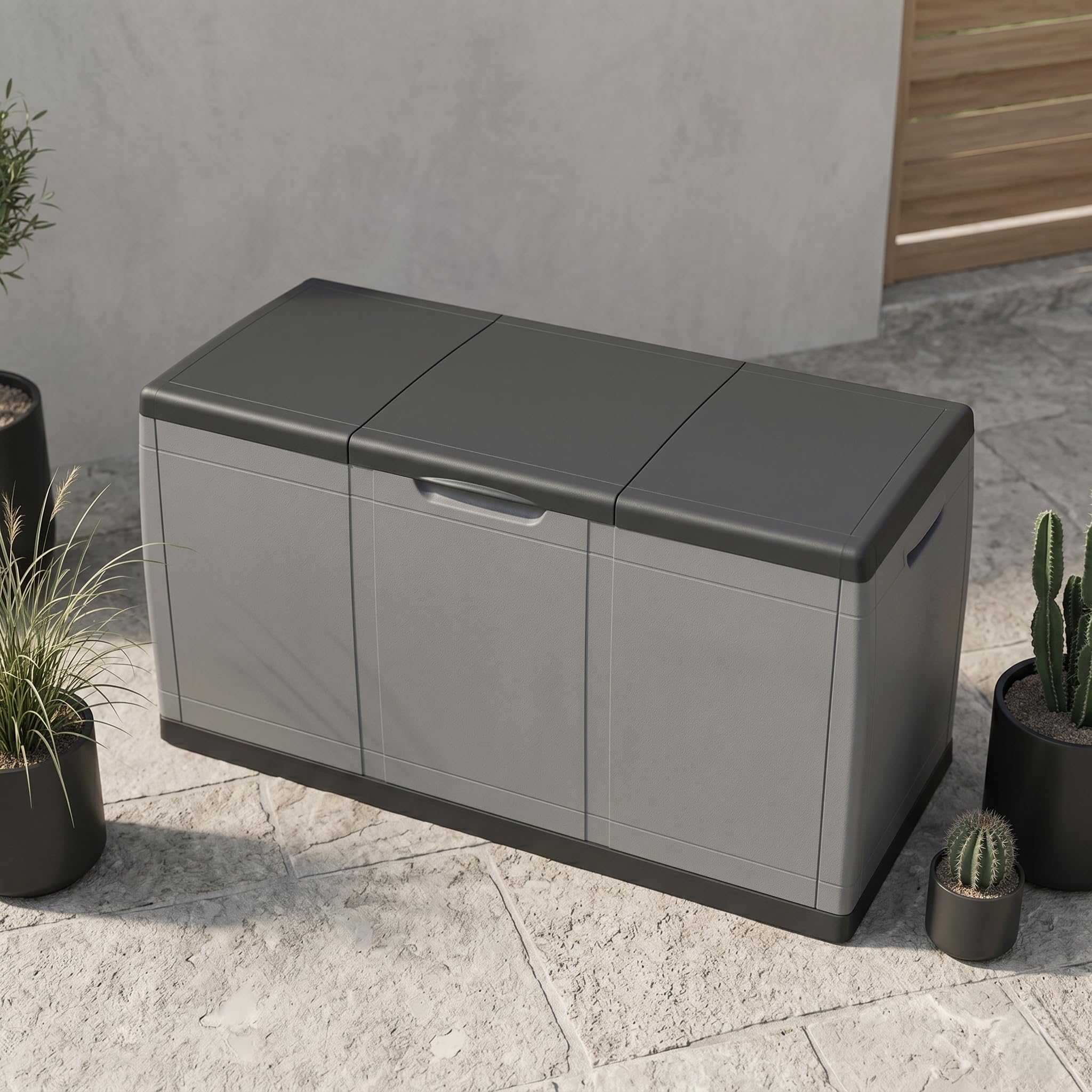 MA MAISON Baule Cassapanca Multiuso 414LT in PP 118x54x65h CM - Resistente ai Raggi UV, Apertura superiore, Contenitore, Organizzatore, Stoccaggio, Esterno, Interno, Made in Italy