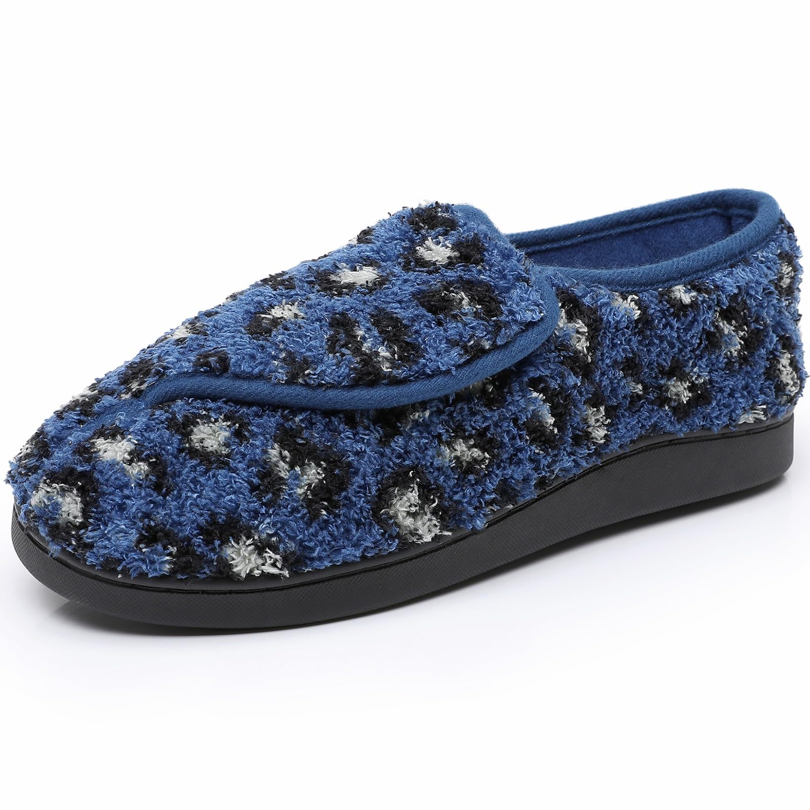 Git-up Women Memory Foam Diabetic Slippers Arthritis Edema Adjustable Closed Toe Swollen Feet Slippers Comfortable House Indoor Outdoor Shoes with Rubber Sole