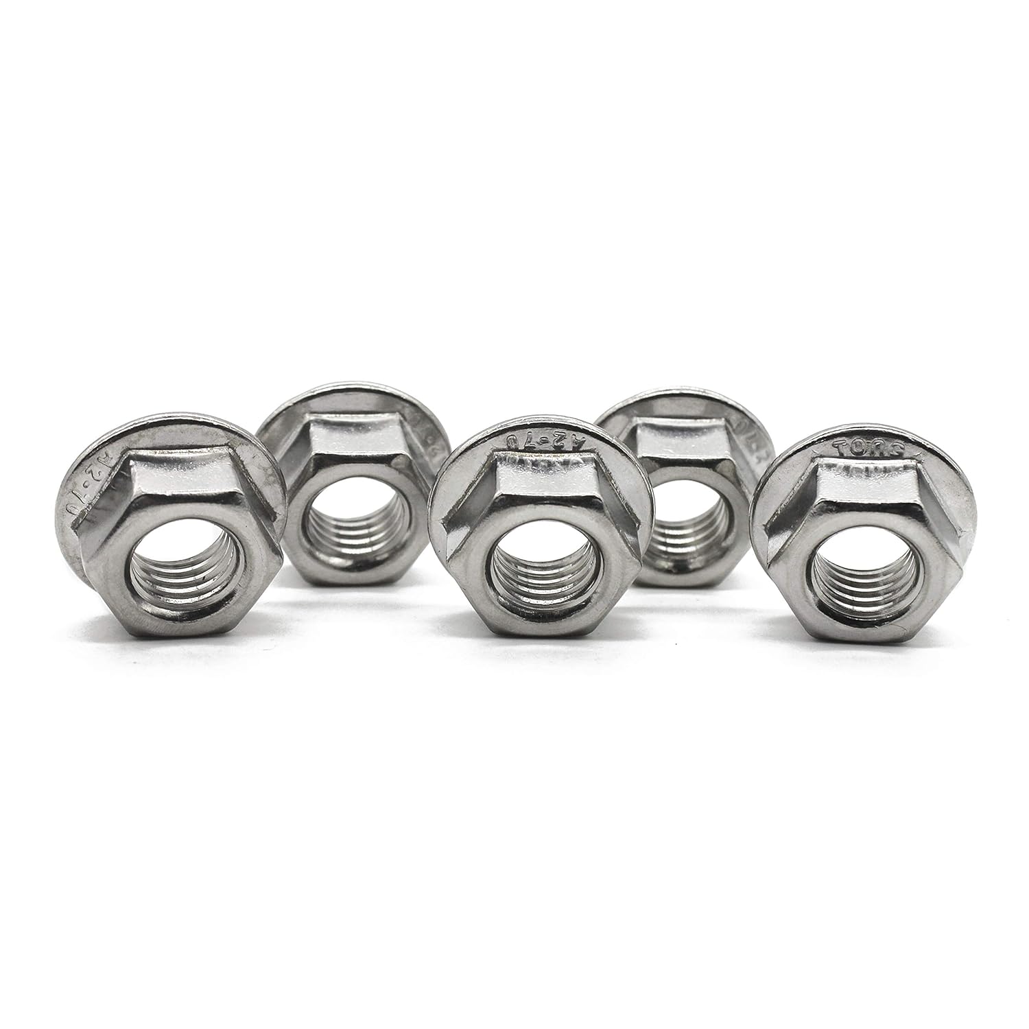 18-8 Stainless Steel Flange Nut, 1/4"-20 Thread Size,(50 PCS),by Fullerkreg