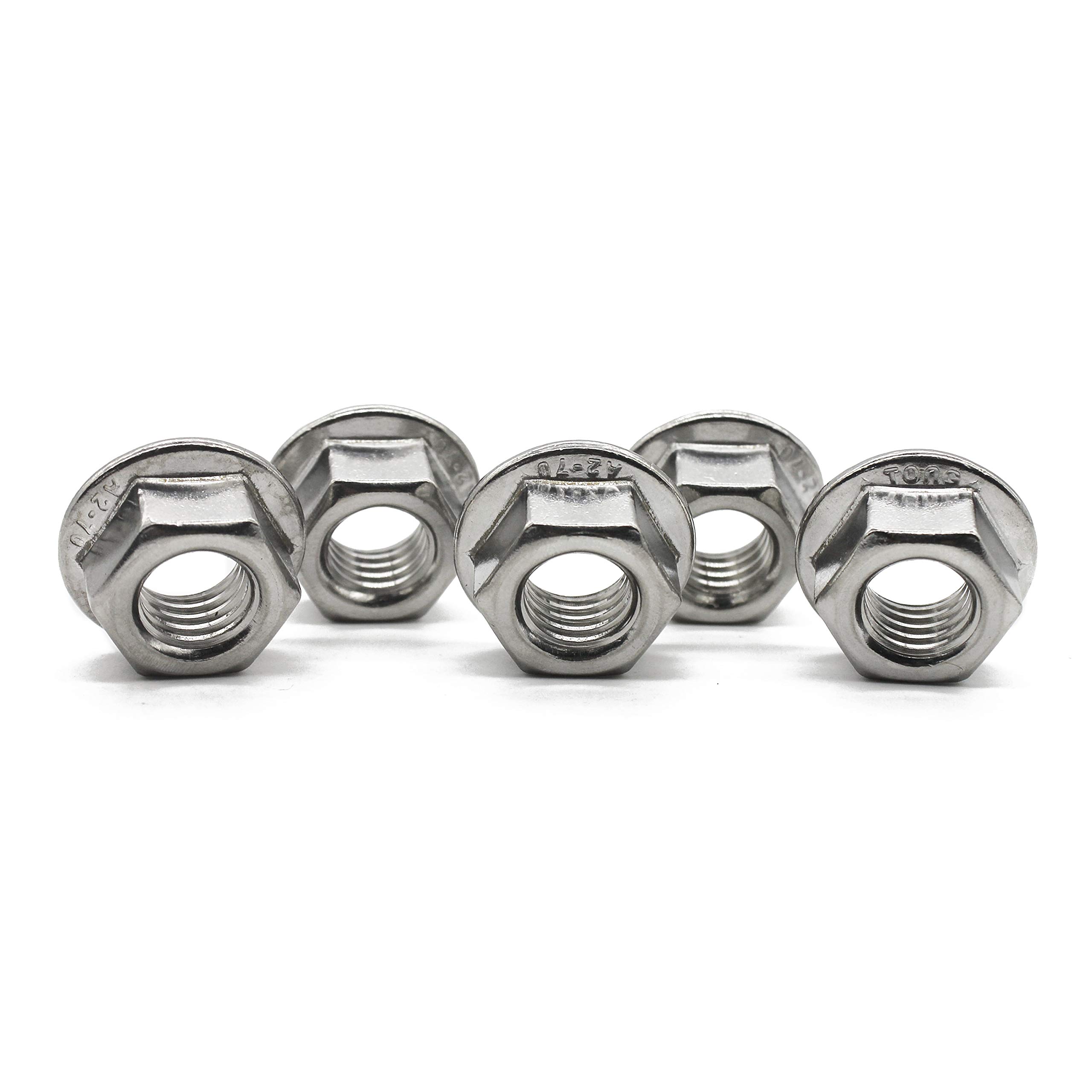 Stainless Steel Flange Nuts - M4 Serrated -3