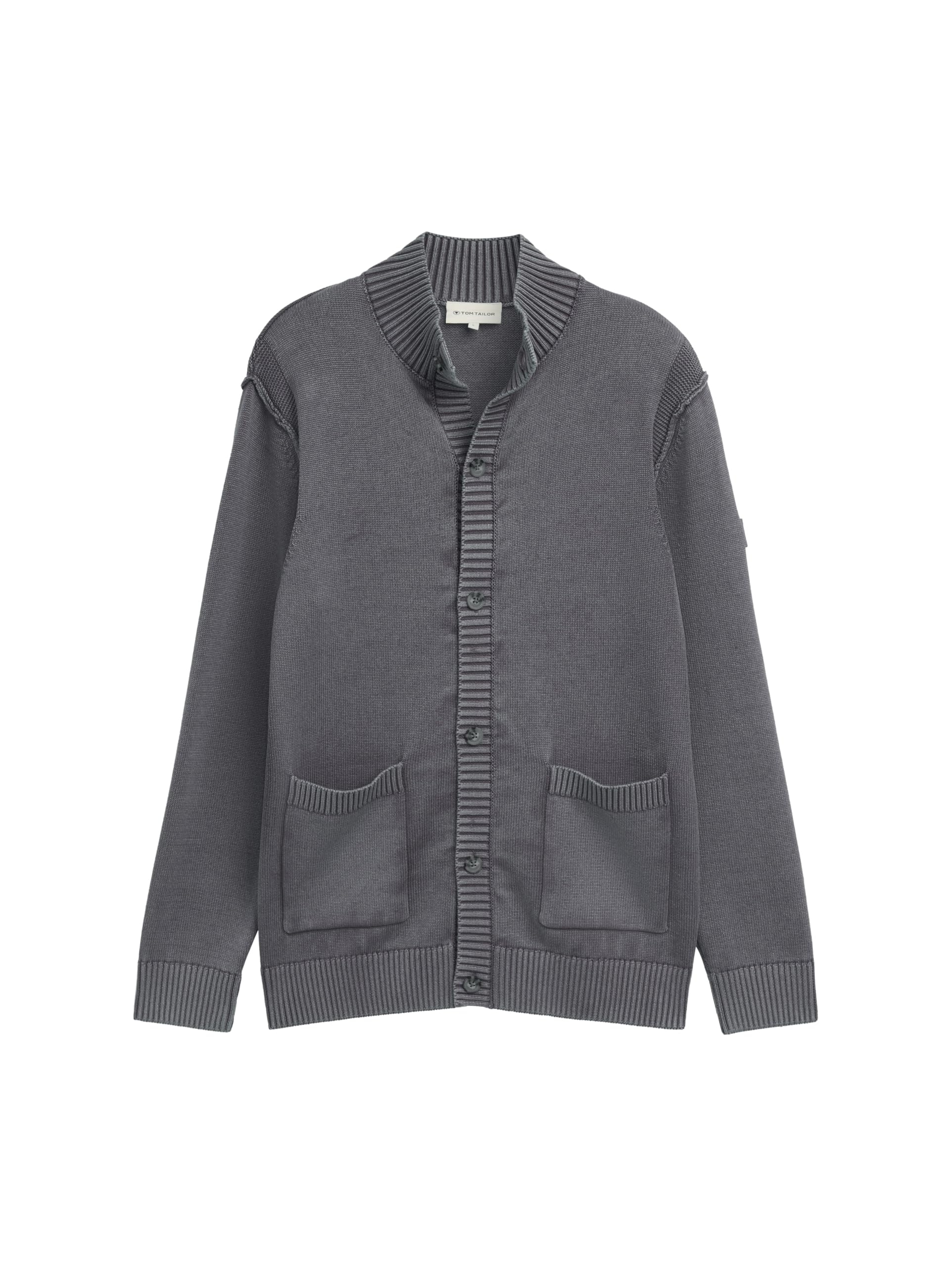 TOM TAILOR Herren 1047998 Strickjacke mit Stehkragen