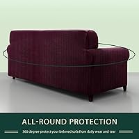 Vista 537 de CHUN YI - Funda elástica para sofá (7 piezas), funda para sofá de 3 plazas con tres respaldos y cojines separados con banda elástica, tela jacquard