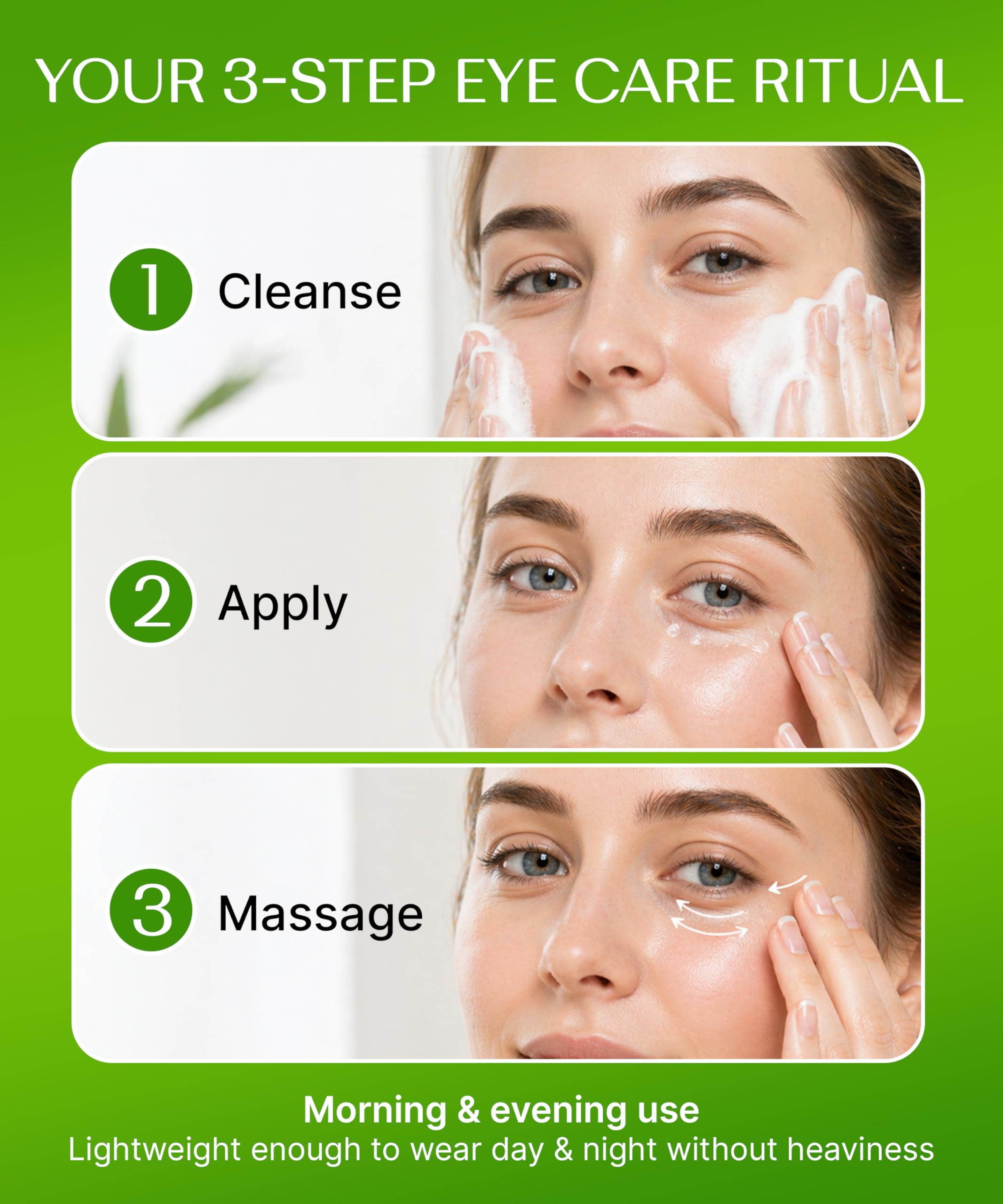 BIOAQUA Crema gel contorno occhi idratante all'aloe vera Riduce le occhiaie Idrata Borse senza occhi Garantite 20 g