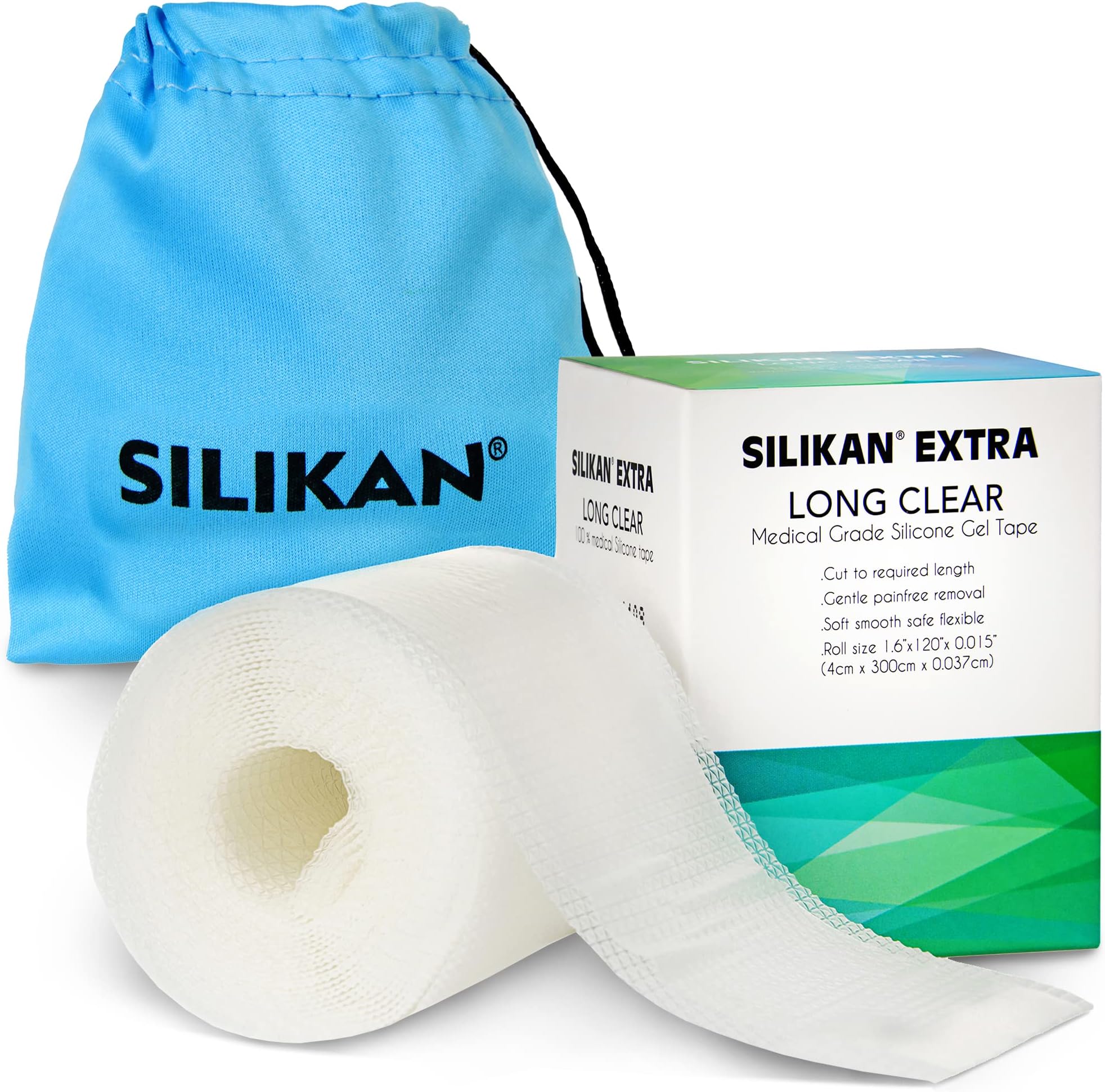 Extra-Long Clear Silicone Gel Tape roll - Reusable Water-Resistant Supports Surgical Scar Recovery, C-Section, Tummy Tuck, Face, Neck Scars Treatment Must-Have See Thru Strips