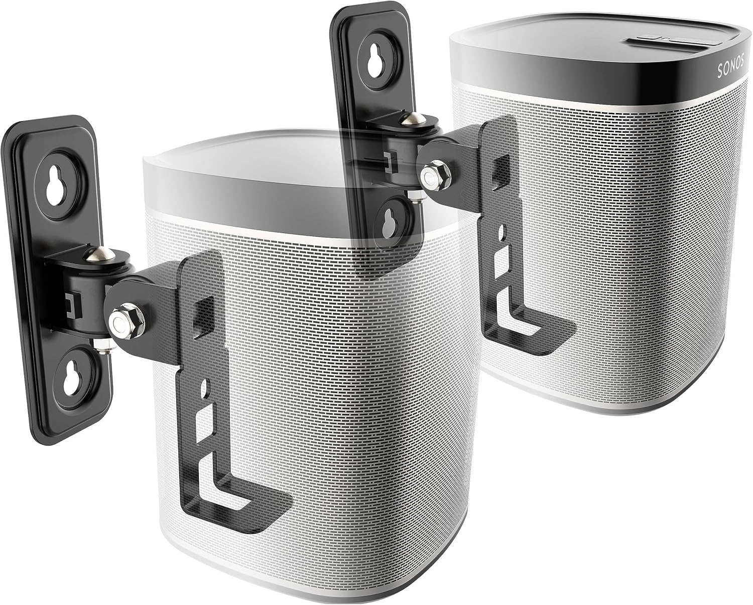 RICOO 2 x Lautsprecher Wandhalterung für Sonos Play :1™ LH431-B Lautsprecherwandhalterungen Boxenhalterung Wand Lautsprecherhalterung schwenkbar neigbar Wandhalter HiFi Audio Boxen Halterung