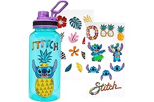 Silver Buffalo Disney Lilo and Stitch Pineapple Twist Spout Plastic Water Bottle