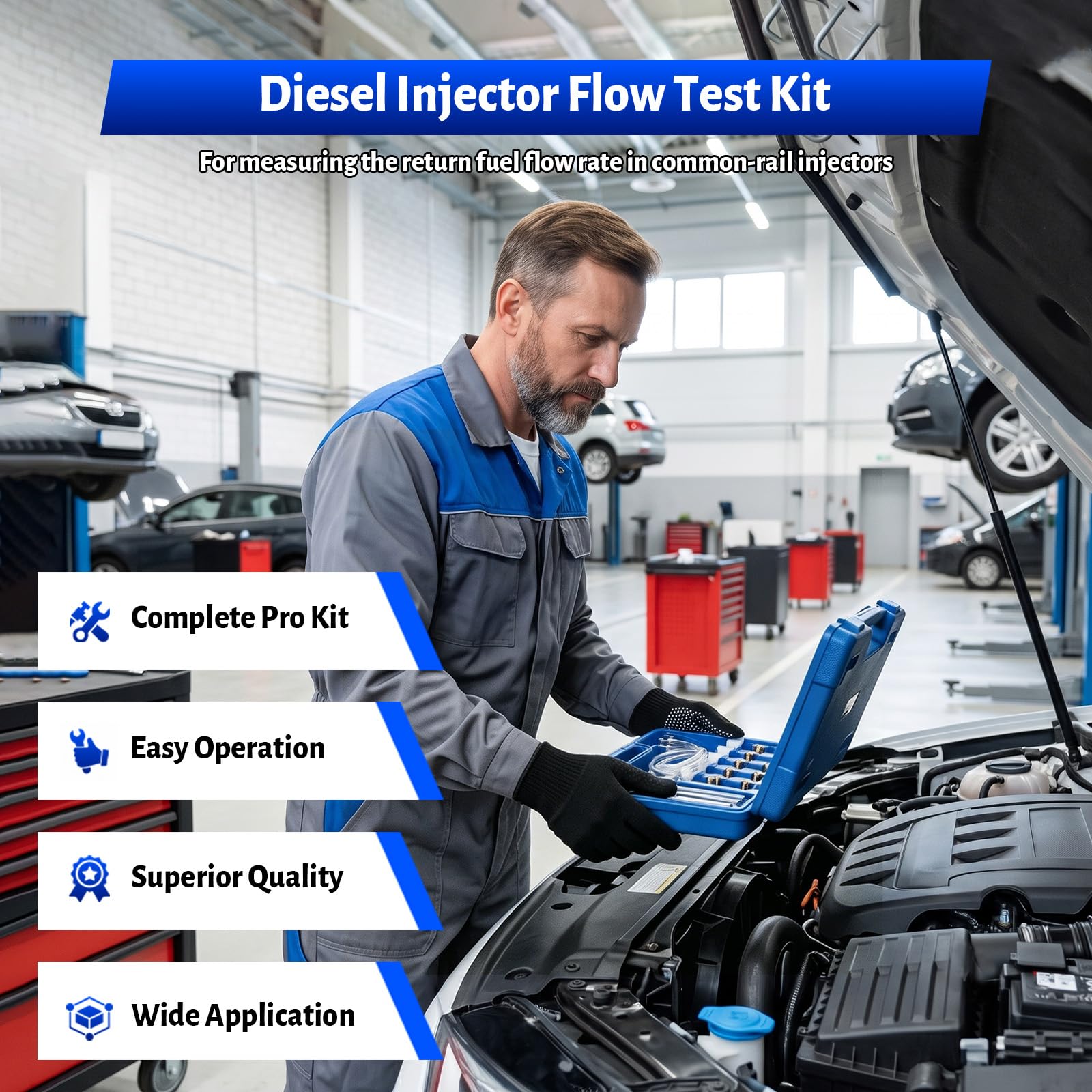 Kit di Misura del Ritorno Iniettori Diesel 6 Cilindri