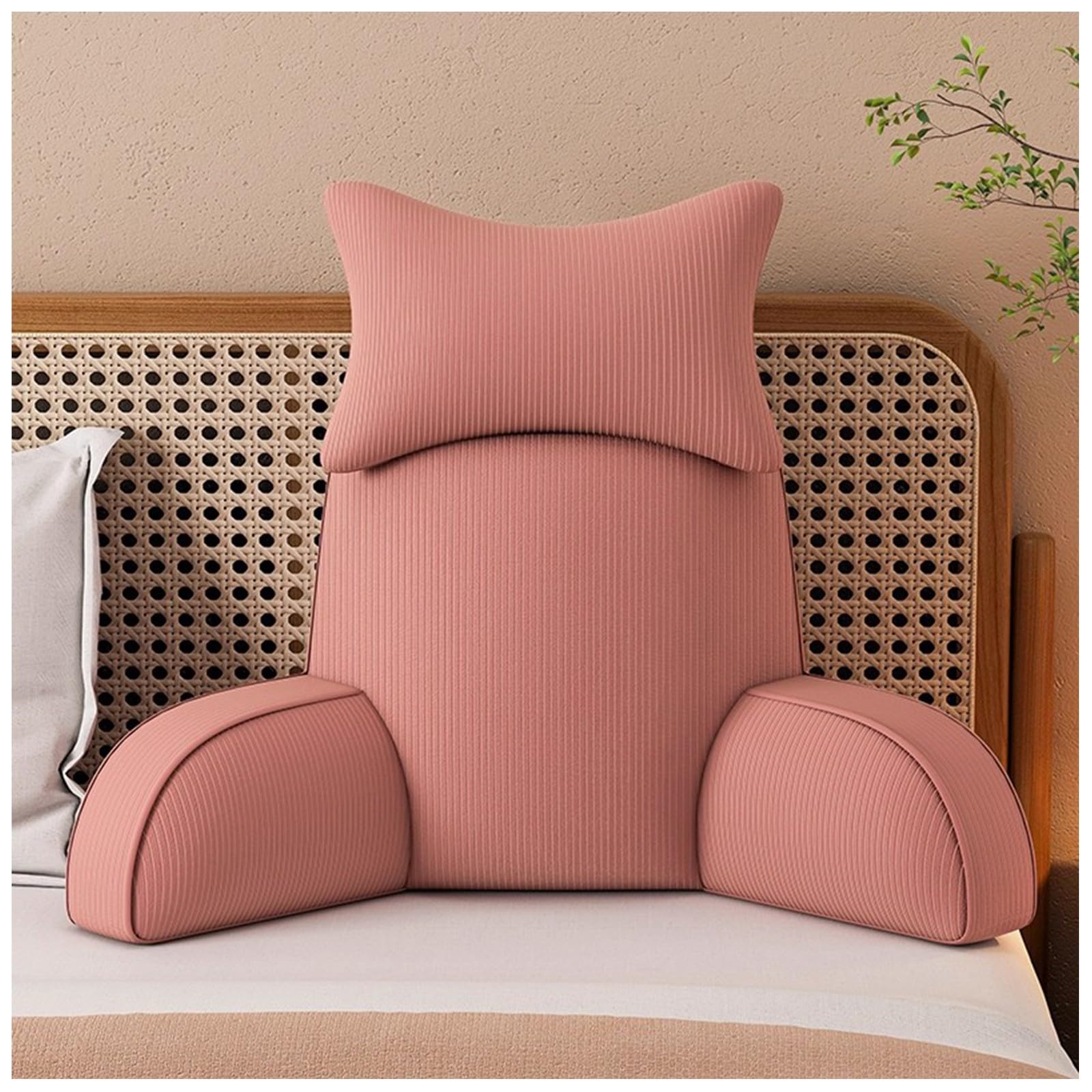 Coussin support lombaire ZTGL contre le mal de dos au lit, grand oreiller de lecture lavable