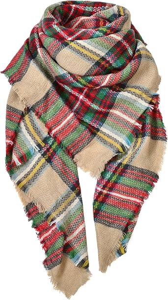 Clothirily Womens Winter Scarf, Fashion Cashmere Feel Plaid Scarfs for Women, Pashmina Shawls and Wraps, Long Blanket Scarf