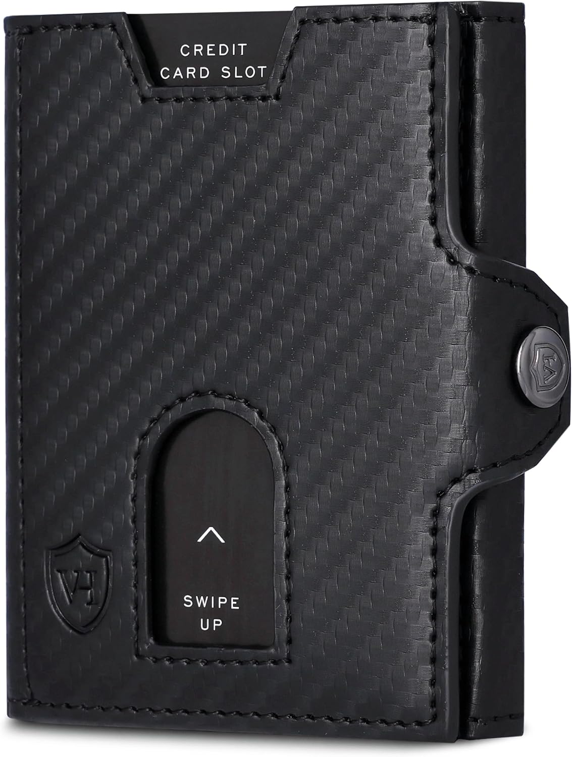 VON HEESEN Slim Wallet mit Münzfach & RFID Schutz - Geldbörse Herren & Damen - Kartenetui Kreditkartenetui - Mini Portmonee Geldbeutel Portemonnaie klein Carbon-Schwarz