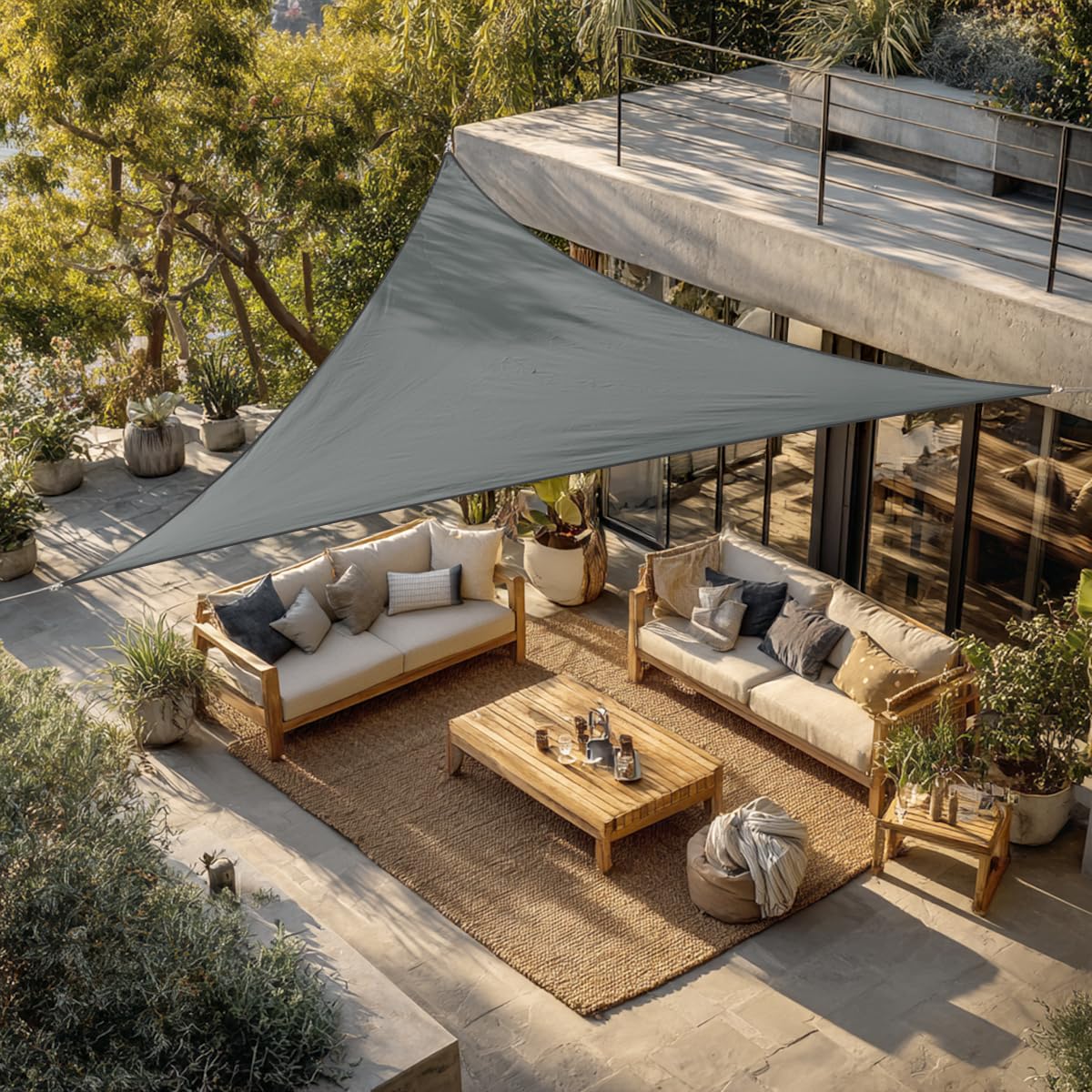 Green Bay Sun Shade Sail Outdoor Garden Patio Party Sunscreen Awning Canopy 98% UV Block Triangle Cream With Free Rope(3x3x3m) — view 22