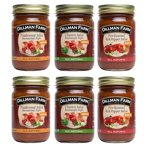 Dillman Farm Paquete variado de salsa mediana estilo restaurante de 6 piezas (3 sabores)