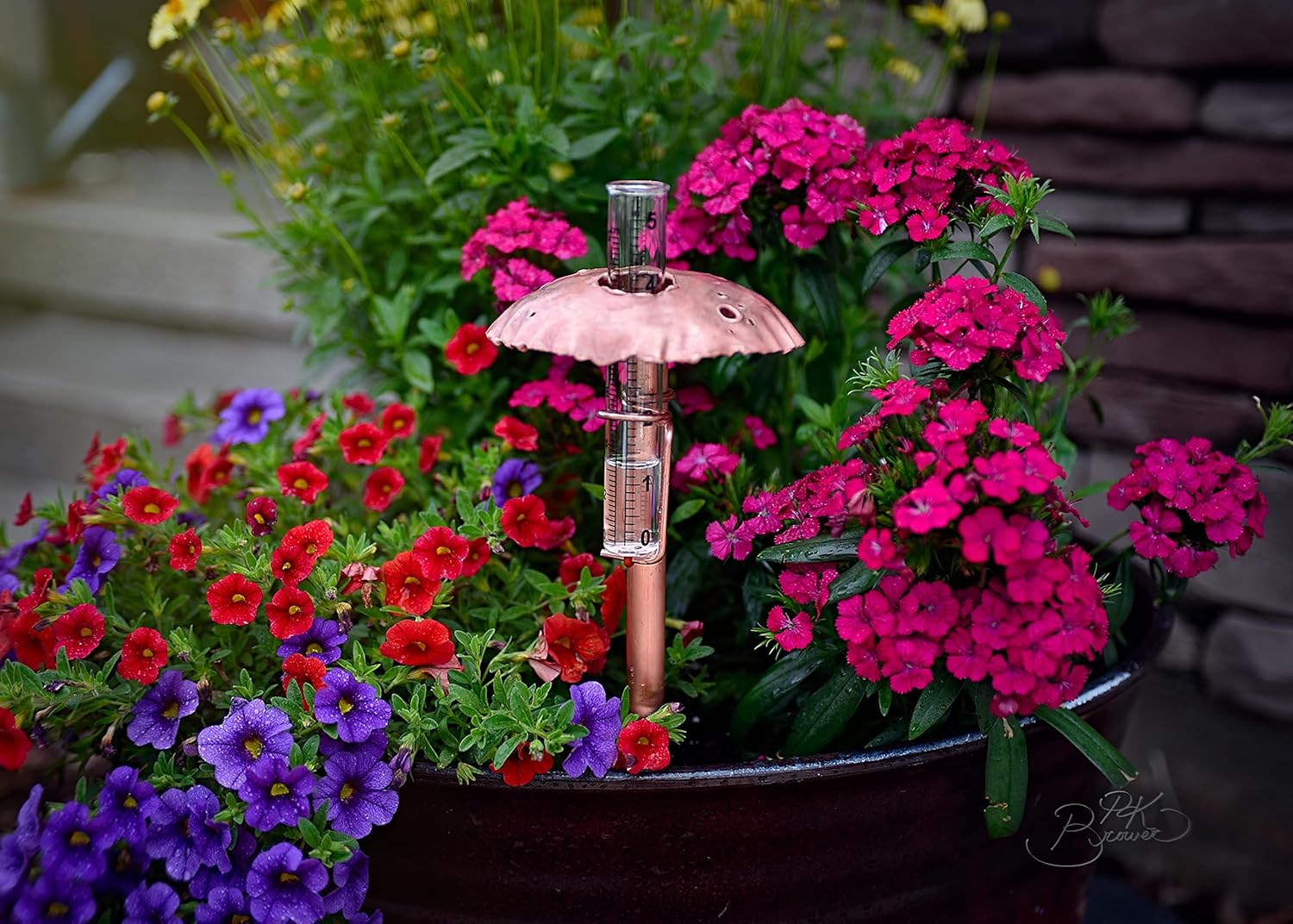 Handmade Copper Rain Gauge
