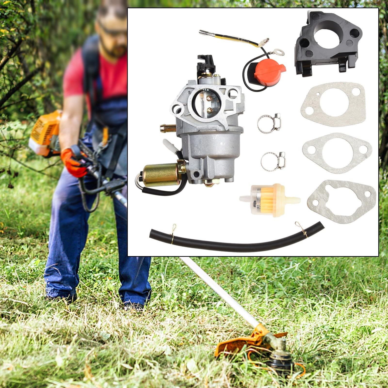 Carburateur de rechange pour moteur 547CC - Mélangeur de carburant pour Troy pour tracteur XT1 LT42, tondeuse à gazon pour kit de carburateur avec joints et filtre, jardin