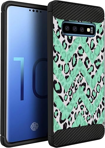 Miniatura 7 de Funda ajustable compatible con Samsung Galaxy S10+  S10 Plus (2019) de fibra de carbono con acentos de fibra de carbono, protección contra golpes y