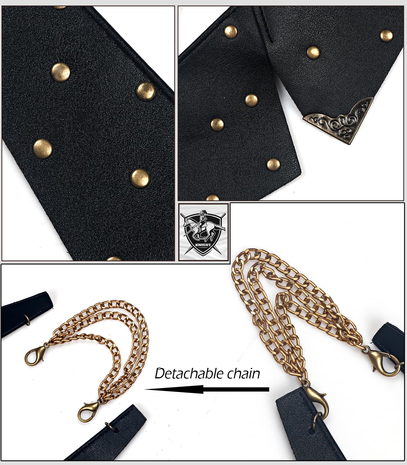 keland Punk Faux PU Leather Neck Stule Cape Cover dla kobiet, mężczyzn i marynarki (Z-czarny)
