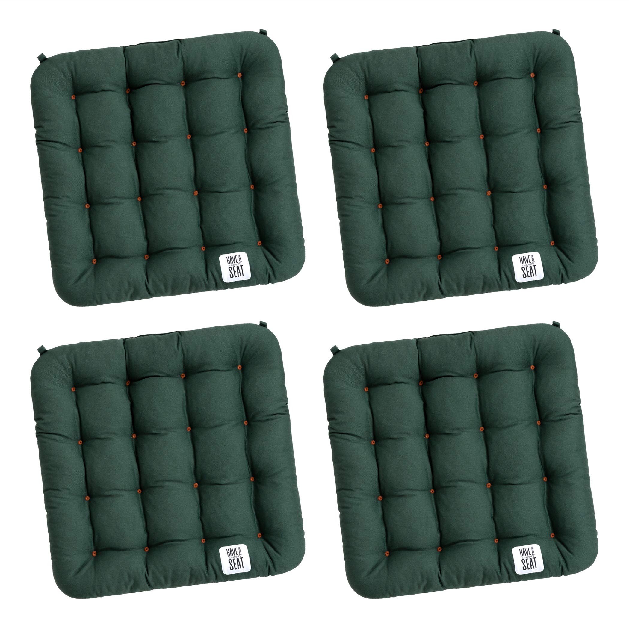 HAVE A SEAT Luxury – poduszka do siedzenia 40 x 40 cm – wygodna poduszka na krzesło, ortopedyczna, nadaje się do prania w temperaturze do 95 °C, nadaje się do suszenia w suszarce, trwałe kolory – Made in Germany – (zestaw 2 szt. z taśmami z