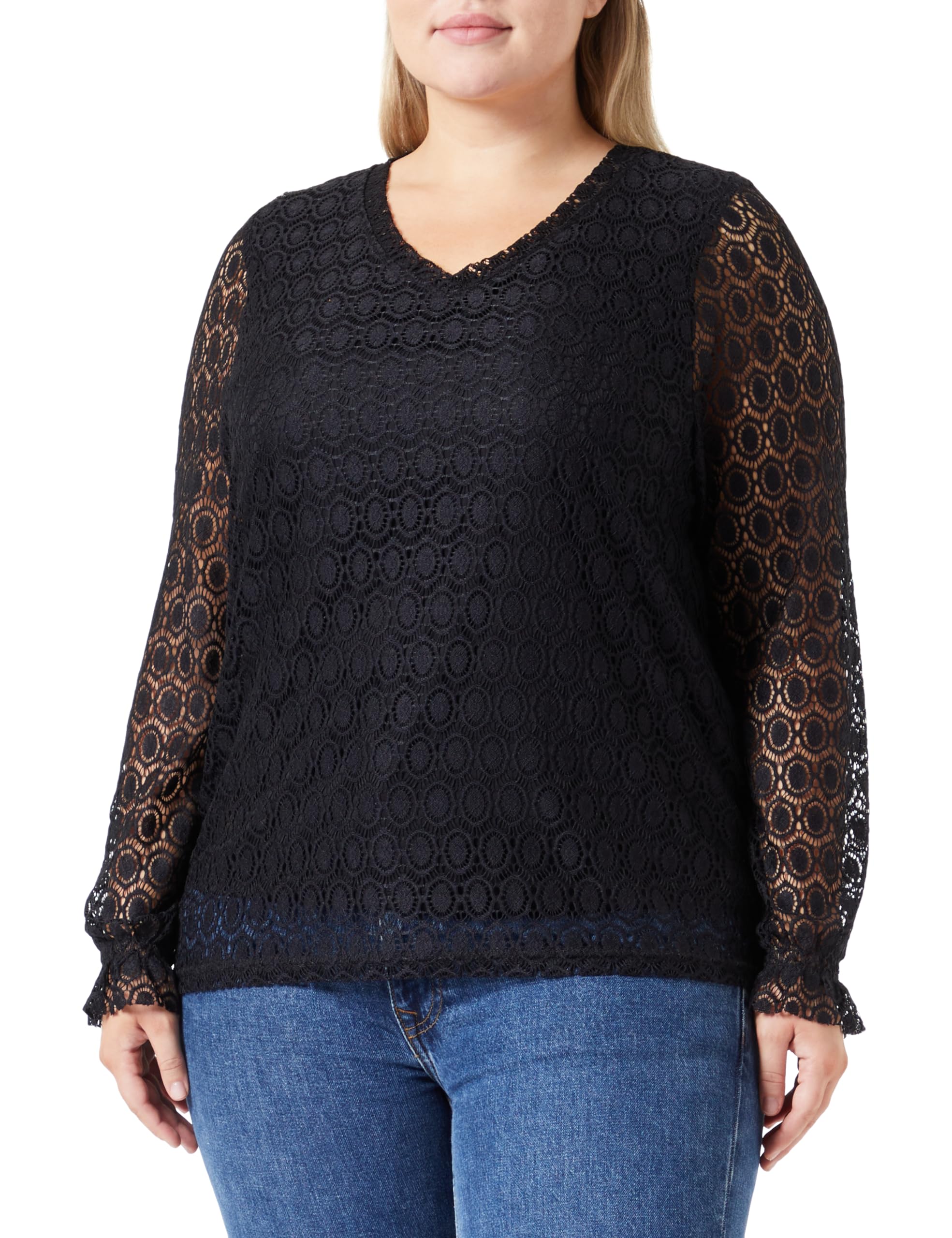 ONLY Carmakoma Caremila LS Lace Top Jrs Blusa de Manga Larga para Mujer