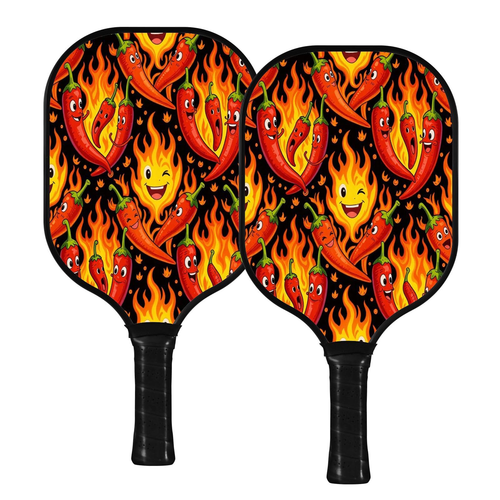 Paletas de pickleball de carbono con textura de chile rojo picante